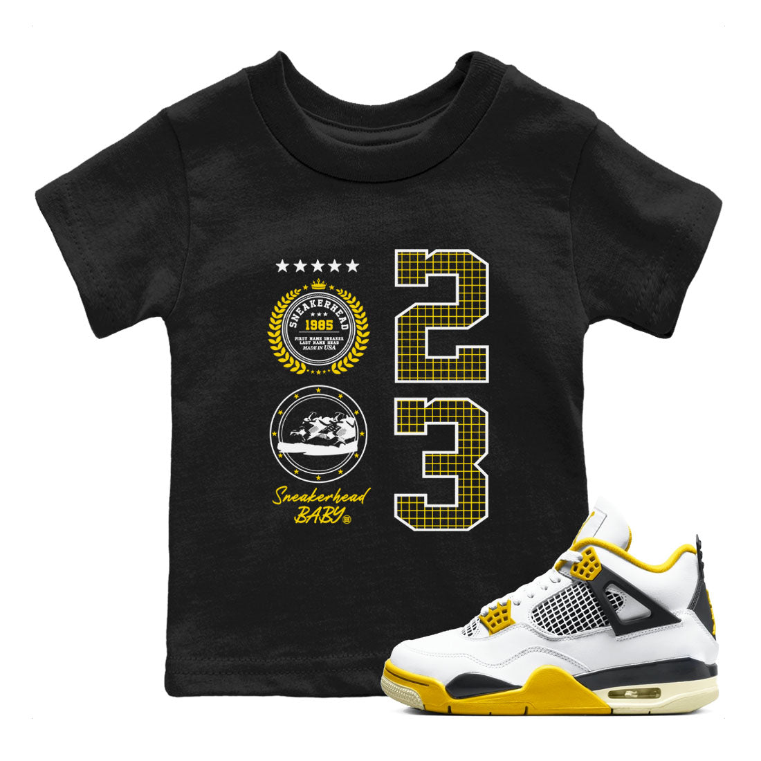 snkmatch Emblem snkmatch Tees Kids - Air Jordan 4 Vivid Sulfur