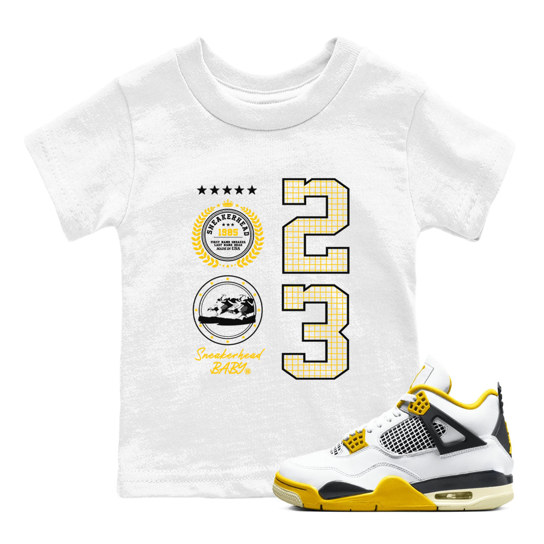 snkmatch Emblem snkmatch Tees Kids - Air Jordan 4 Vivid Sulfur