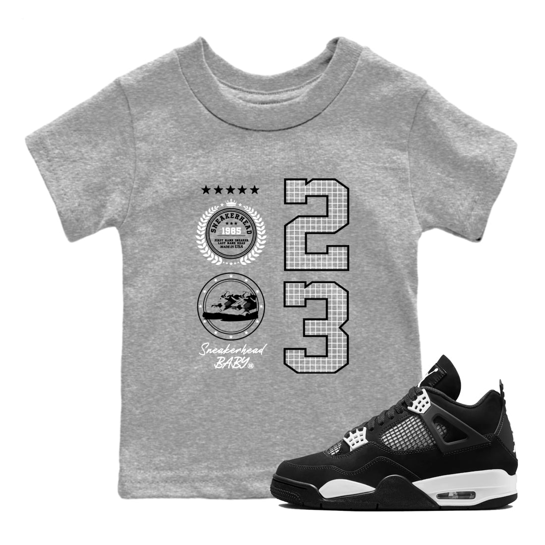 snkmatch Emblem snkmatch Tees Kids - Air Jordan 4 White Thunder
