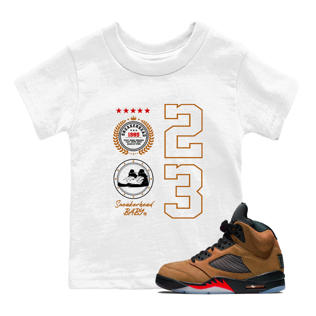 snkmatch Emblem snkmatch Tees Kids - Air Jordan 5 Archaeo Brown