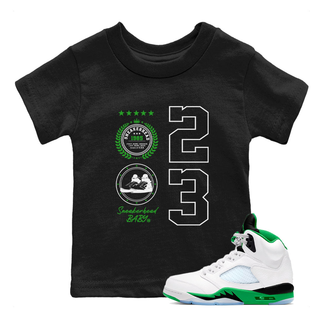 snkmatch Emblem snkmatch Tees Kids - Air Jordan 5 Lucky Green