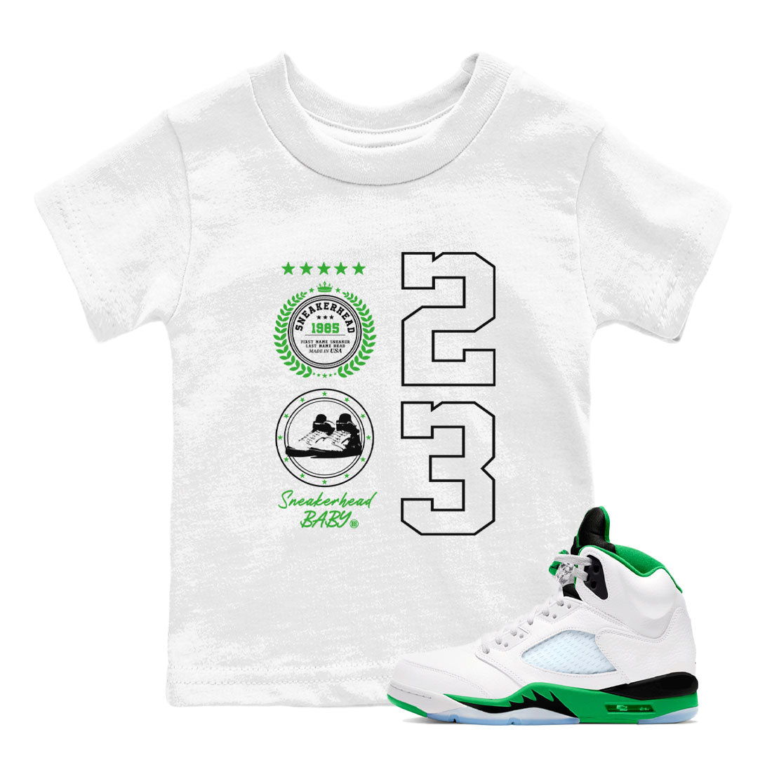snkmatch Emblem snkmatch Tees Kids - Air Jordan 5 Lucky Green