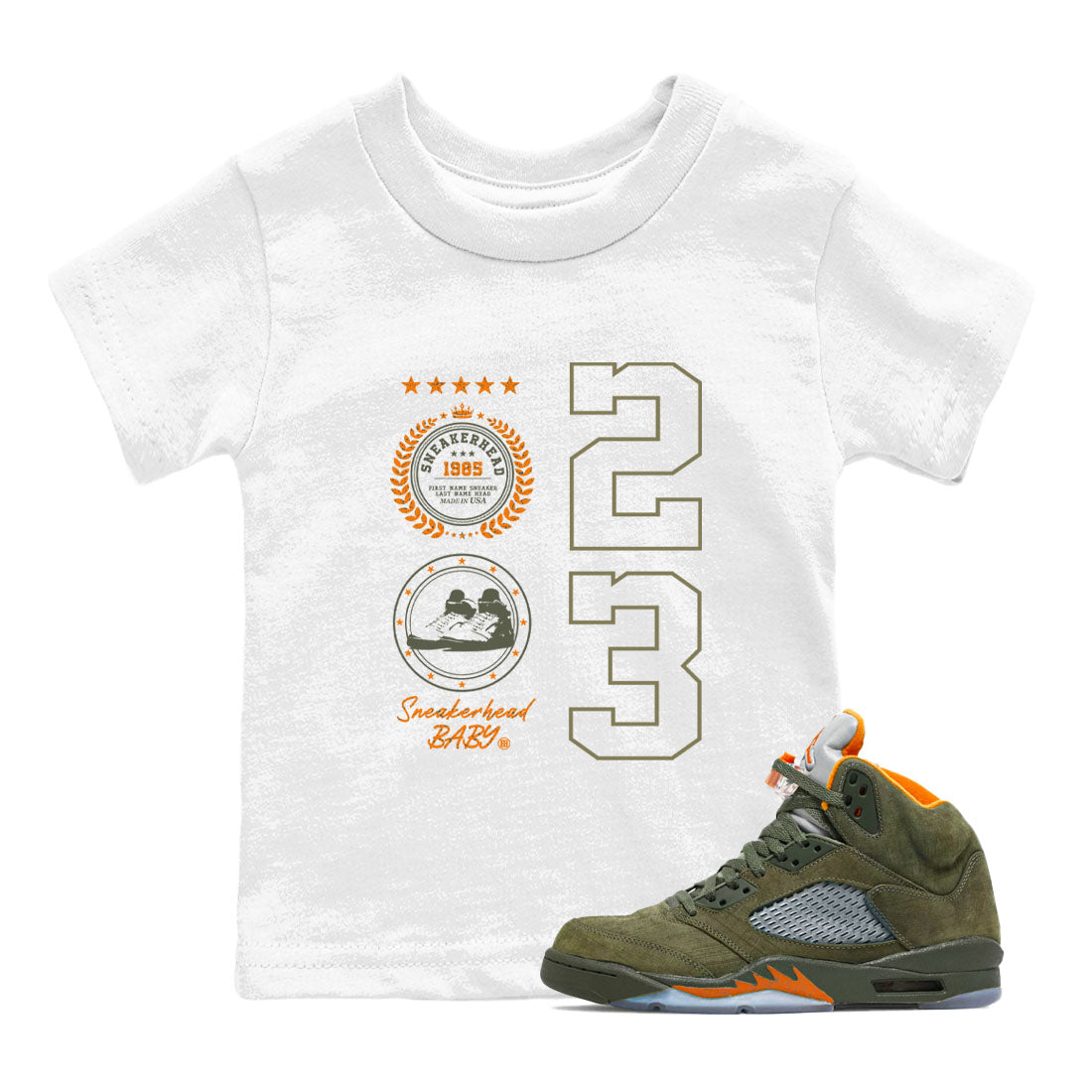 snkmatch Emblem snkmatch Tees Kids - Air Jordan 5 Olive