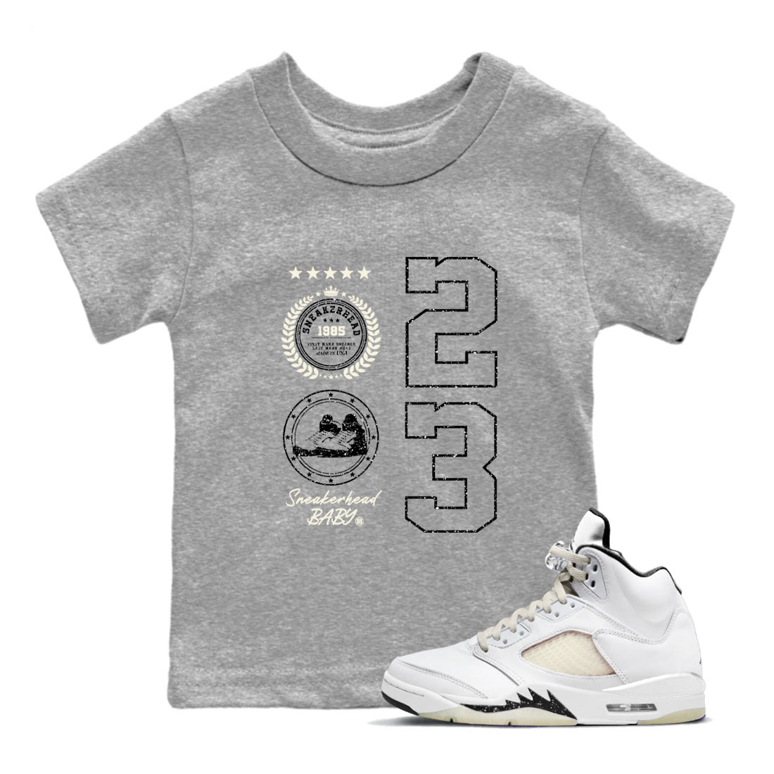 snkmatch Emblem snkmatch Tees Kids - Air Jordan 5 Sail