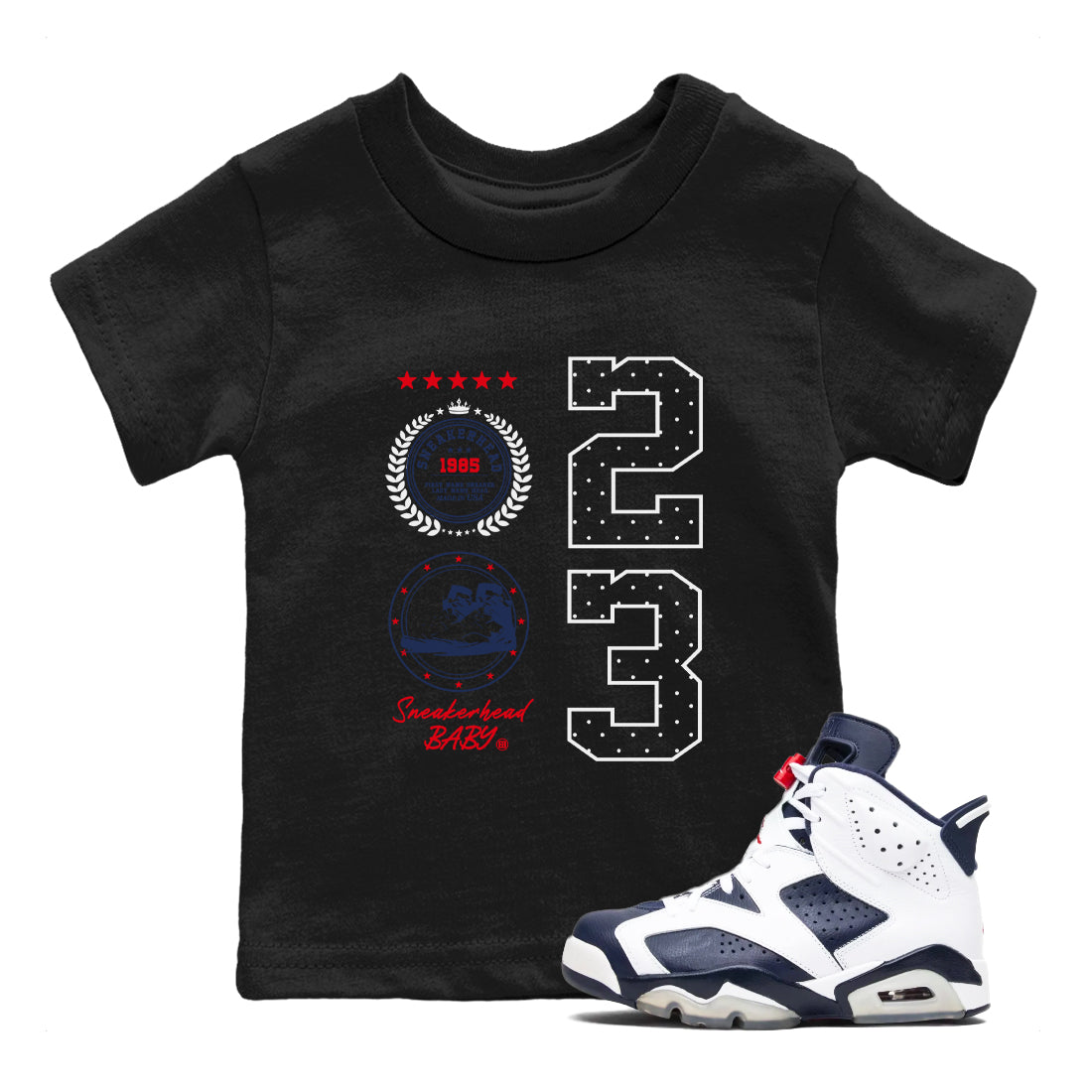 snkmatch Emblem snkmatch Tees Kids - Air Jordan 6 White And Midnight Navy