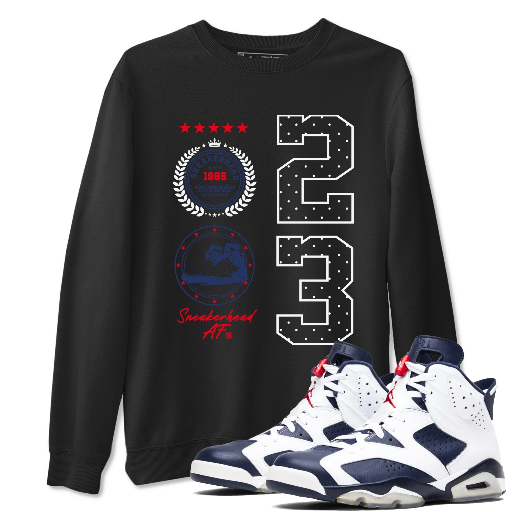 snkmatch Emblem snkmatch Tees - Air Jordan 6 White And Midnight Navy
