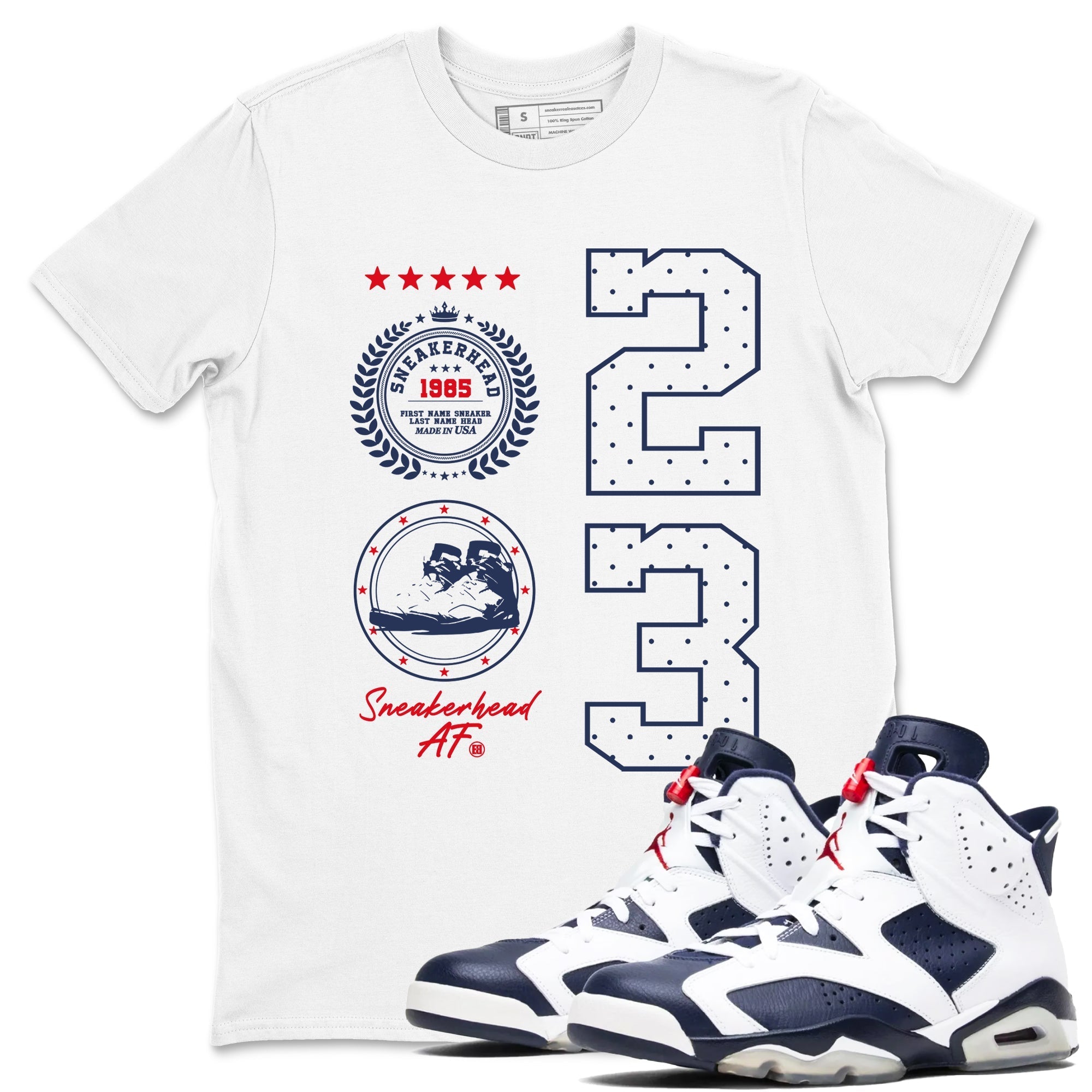 snkmatch Emblem snkmatch Tees - Air Jordan 6 White And Midnight Navy