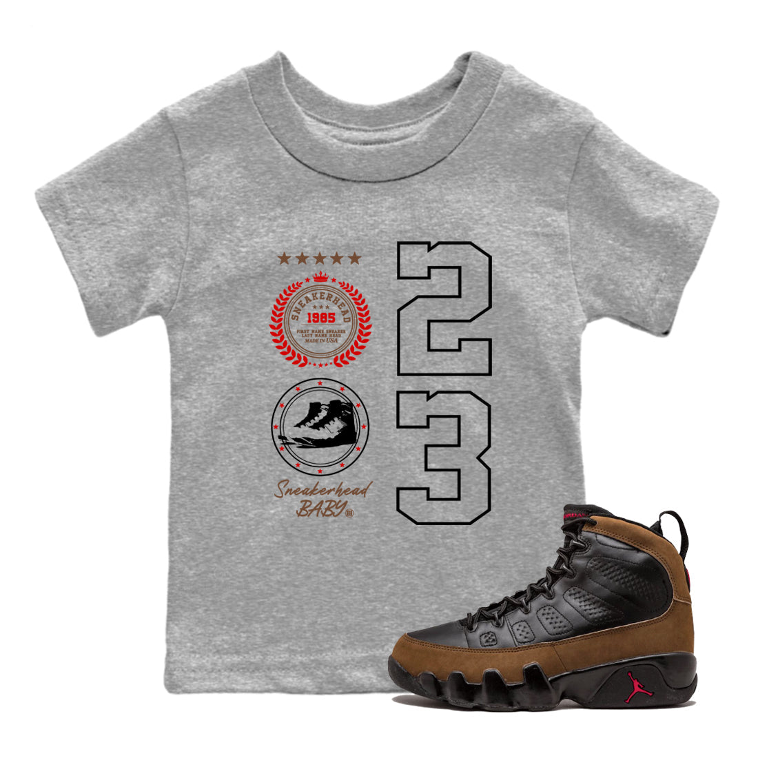 snkmatch Emblem snkmatch Tees Kids - Air Jordan 9 Olive