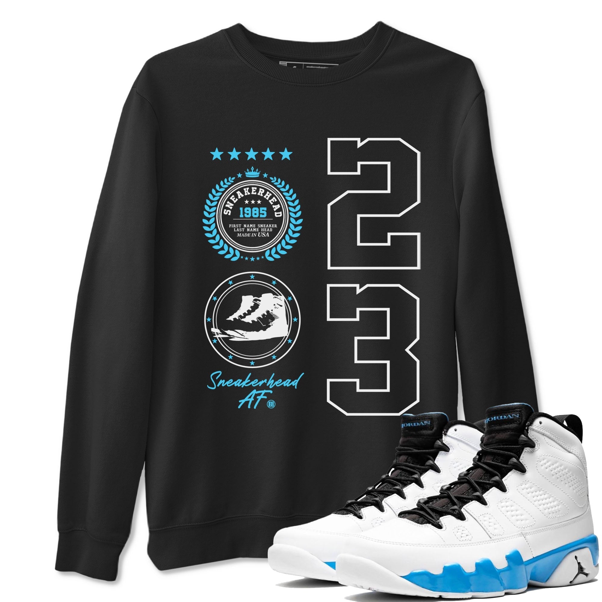 snkmatch Emblem snkmatch Tees - Air Jordan 9 Powder Blue