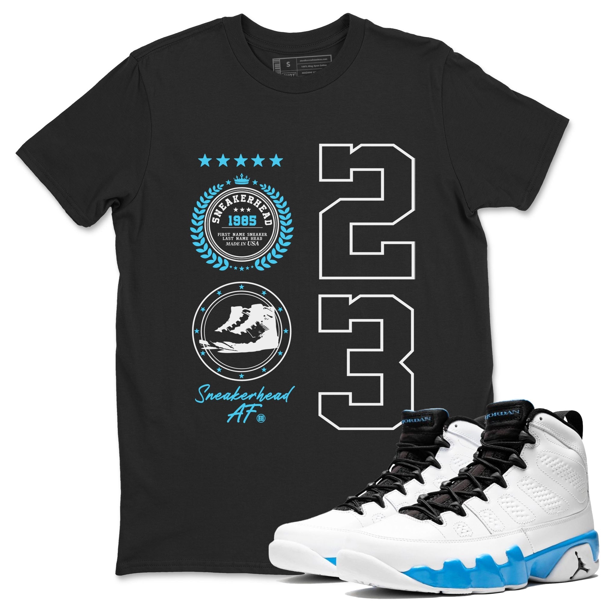snkmatch Emblem snkmatch Tees - Air Jordan 9 Powder Blue
