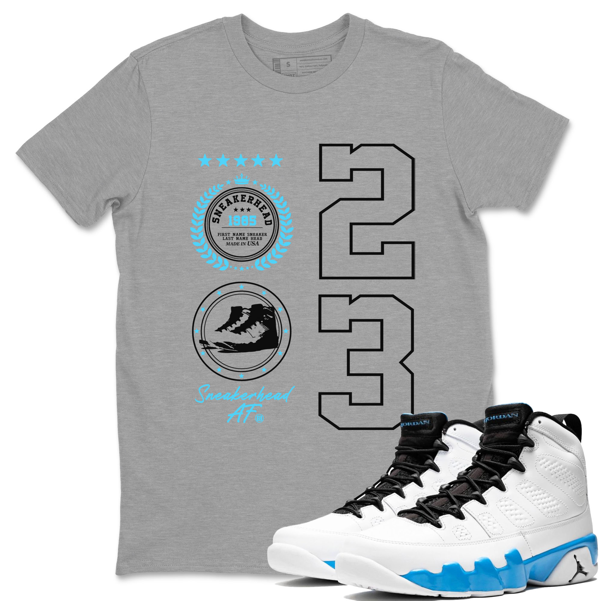 snkmatch Emblem snkmatch Tees - Air Jordan 9 Powder Blue