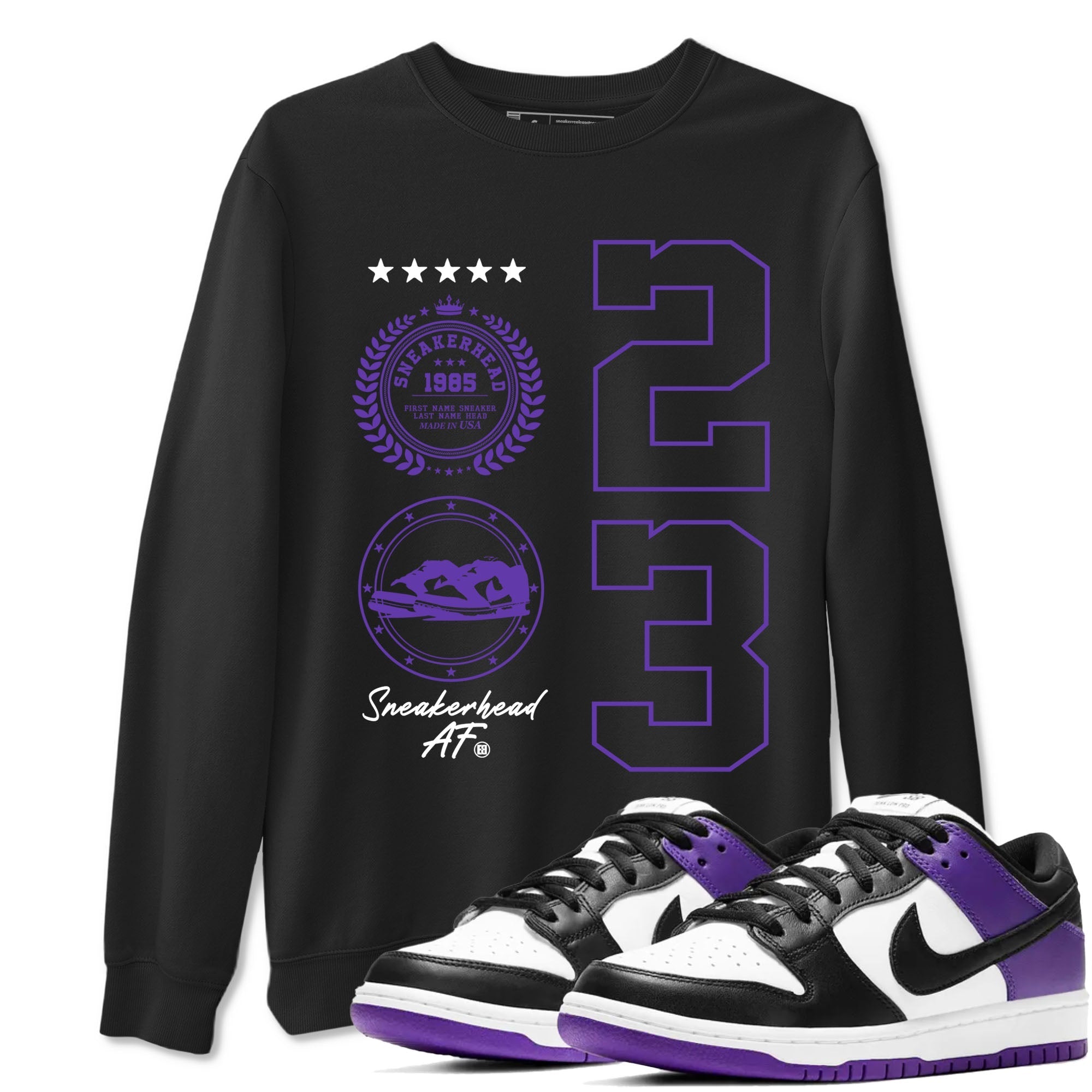 snkmatch Emblem snkmatch Tees - Dunk Low Court Purple