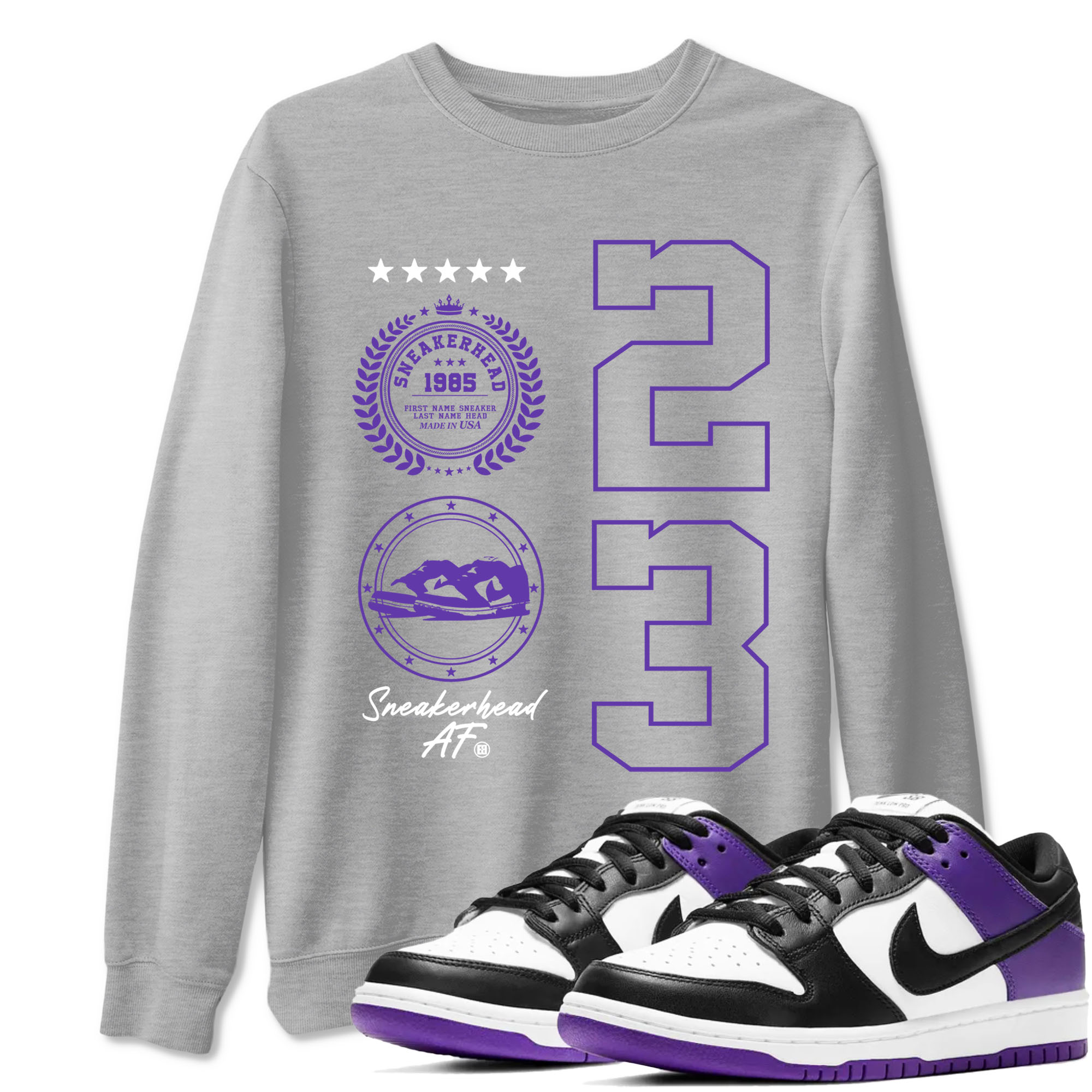 snkmatch Emblem snkmatch Tees - Dunk Low Court Purple