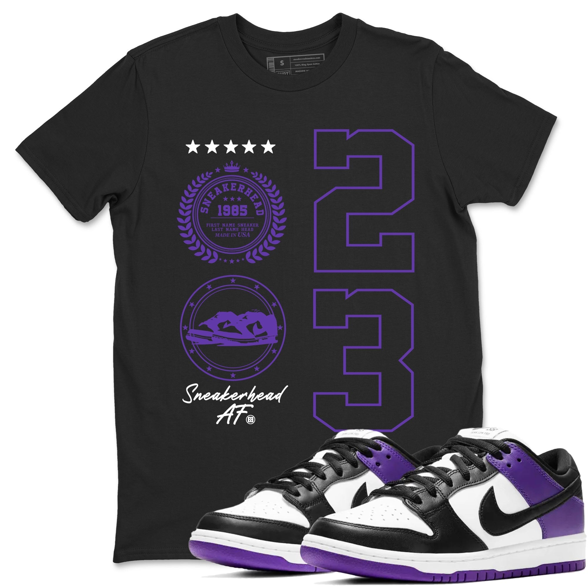snkmatch Emblem snkmatch Tees - Dunk Low Court Purple