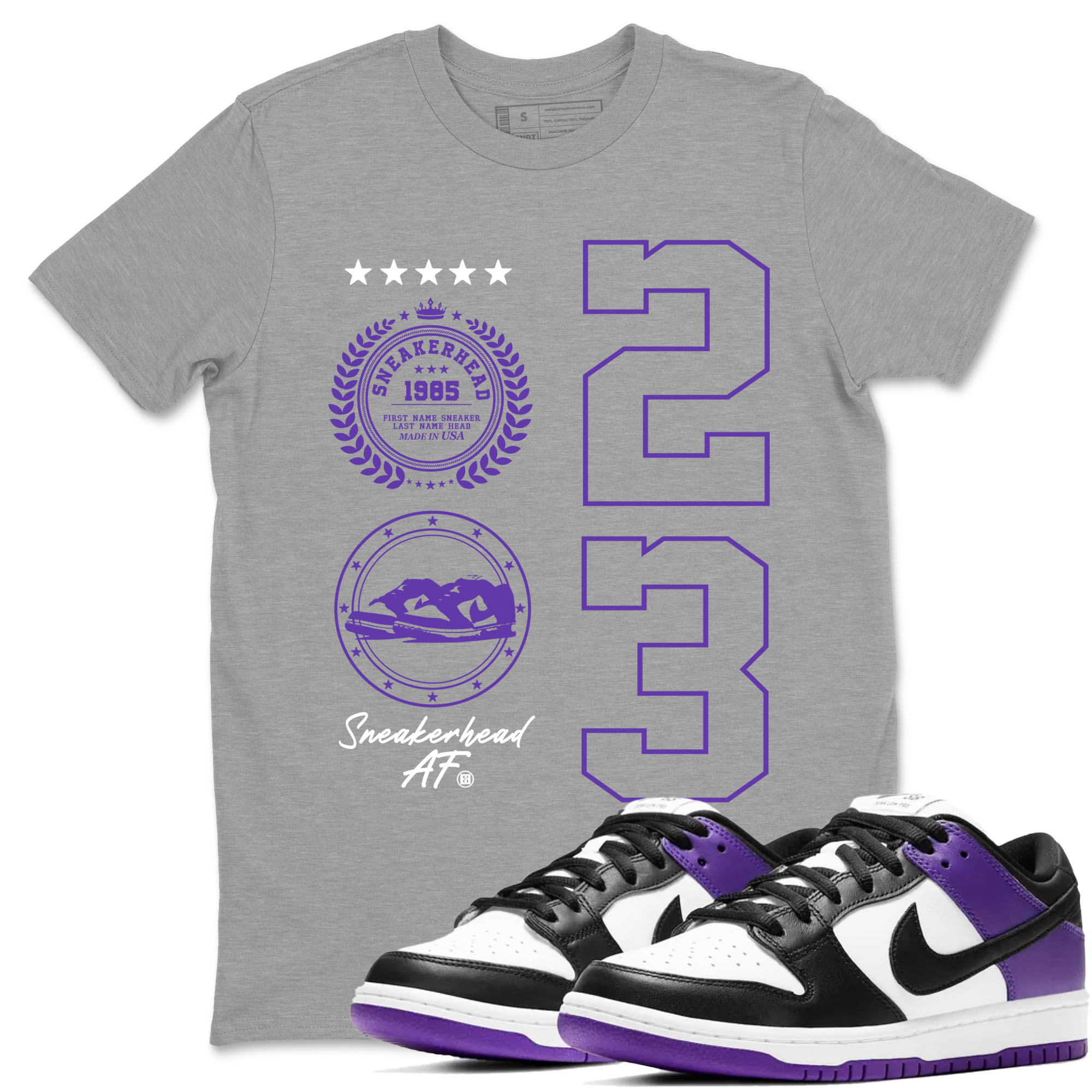 snkmatch Emblem snkmatch Tees - Dunk Low Court Purple