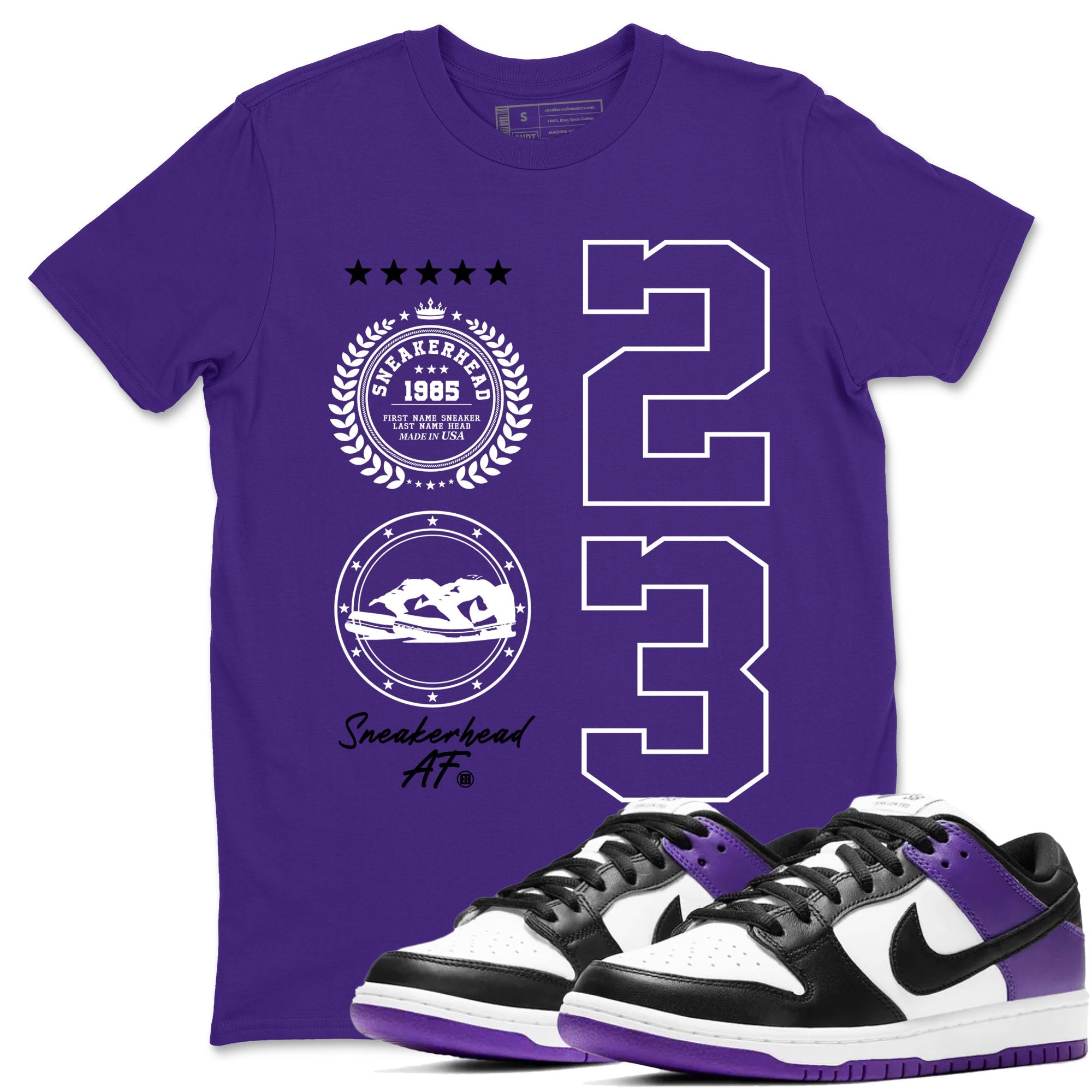 snkmatch Emblem snkmatch Tees - Dunk Low Court Purple