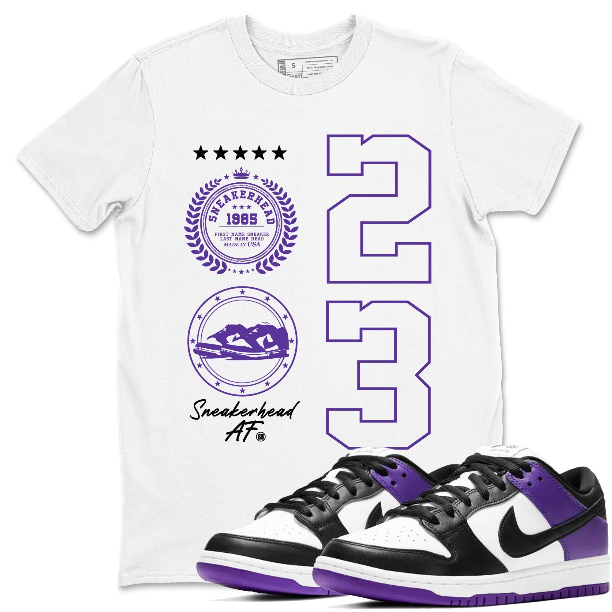 snkmatch Emblem snkmatch Tees - Dunk Low Court Purple