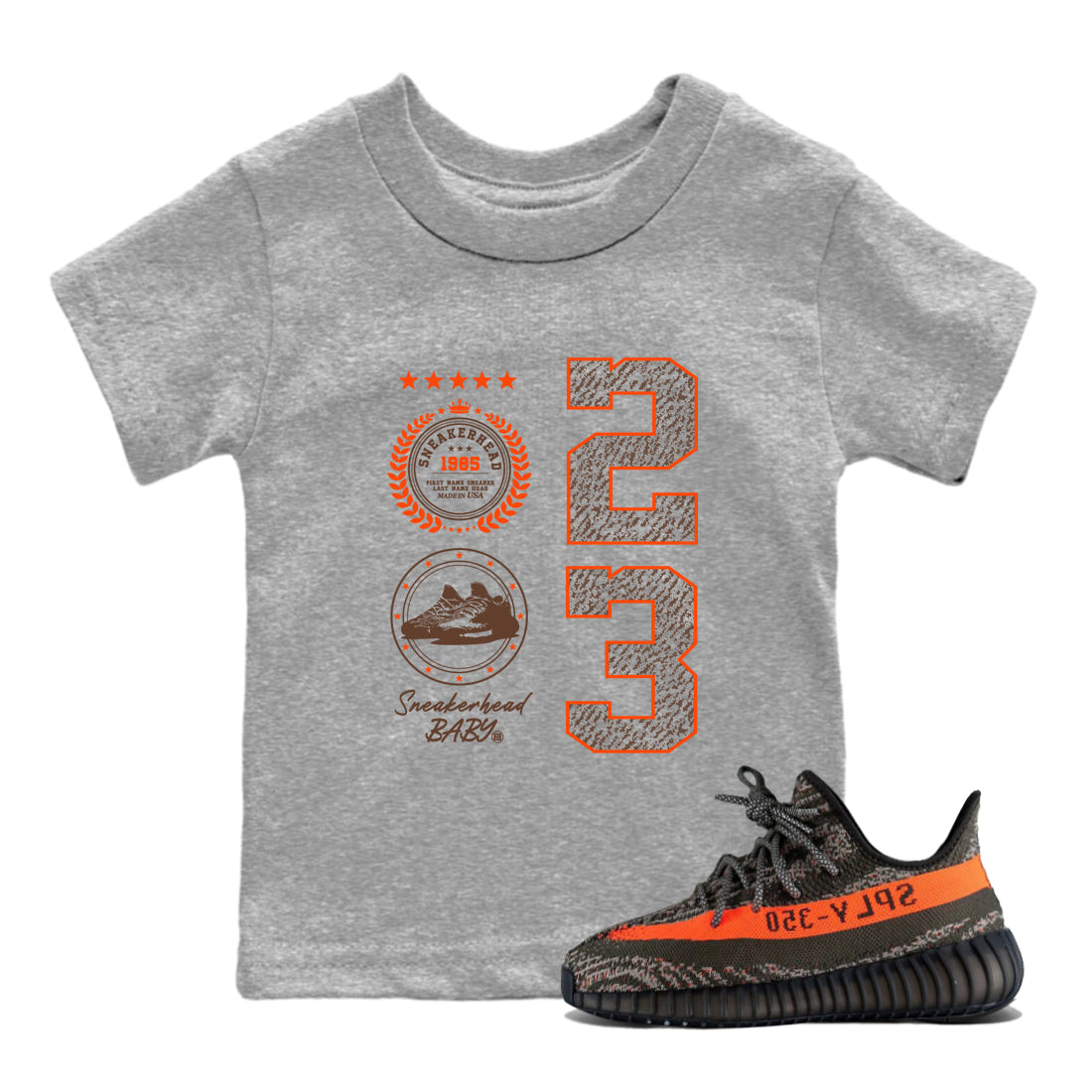 snkmatch Emblem snkmatch Tees Kids - Yeezy 350 Carbon Beluga