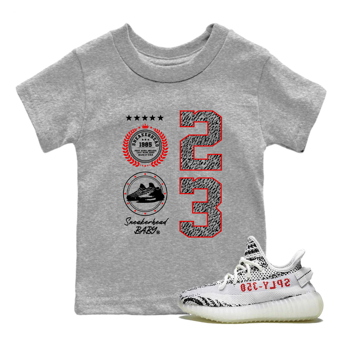 Sneaker Emblem SNRT Sneaker Tees Kids - Yeezy 350 Zebra