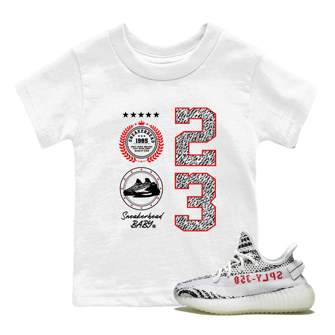 Sneaker Emblem SNRT Sneaker Tees Kids - Yeezy 350 Zebra