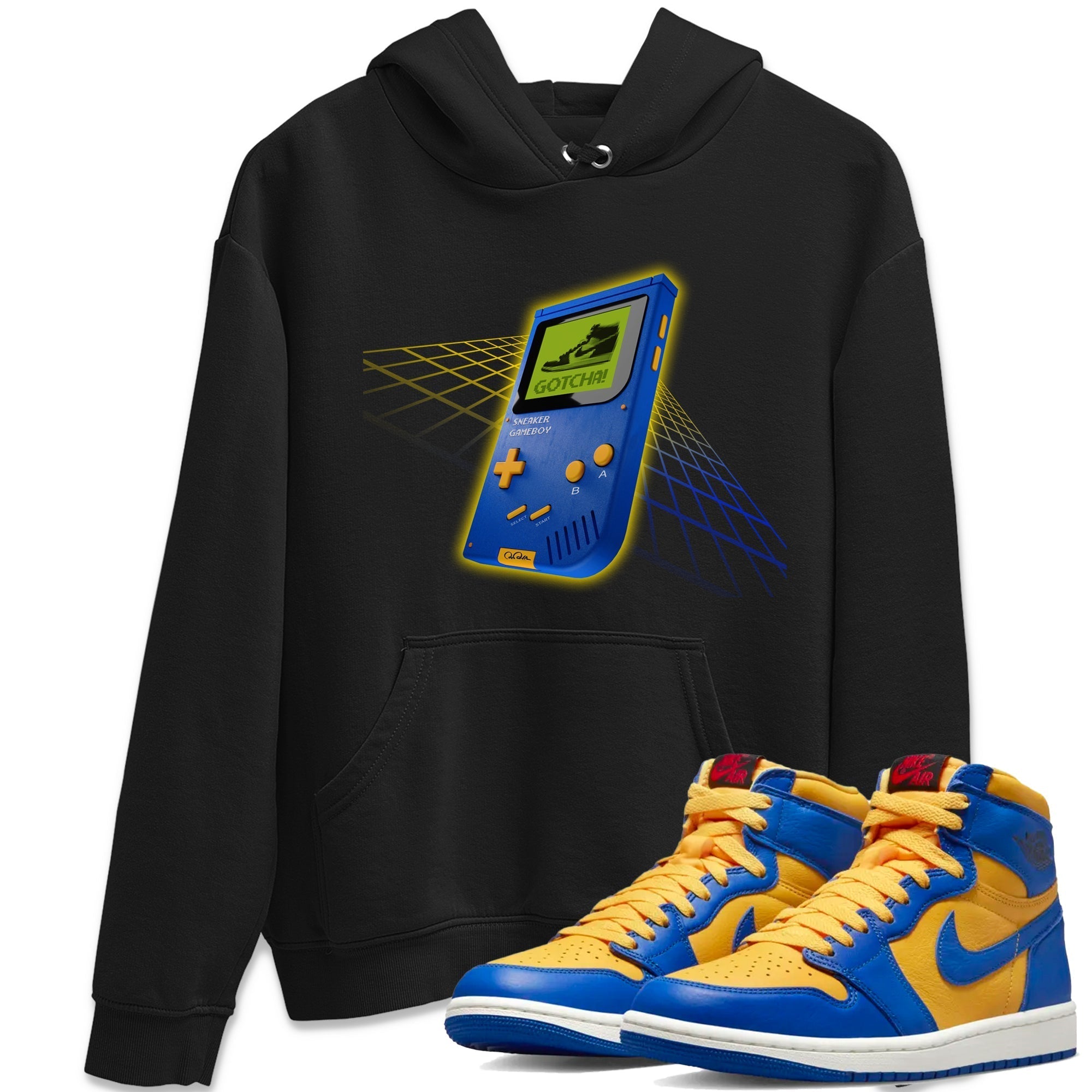 snkmatch Game Boy Unisex Tops - Air Jordan 1 Game Royal Varsity Maize