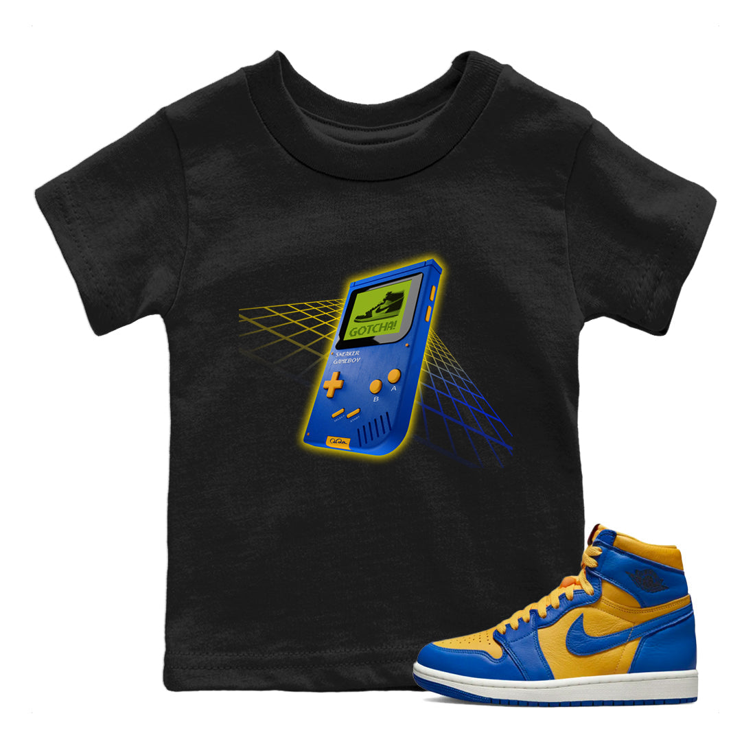 snkmatch Game Boy Kids Tops - Air Jordan 1 Game Royal Varsity Maize