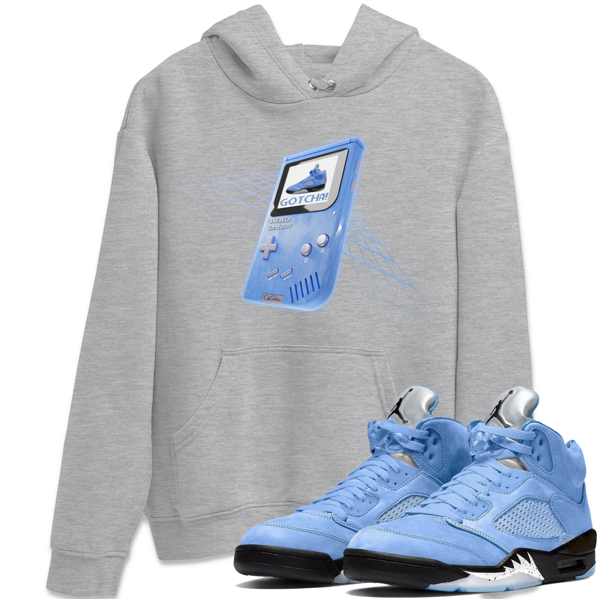 snkmatch Game Boy Unisex Tops - Air Jordan 5 UNC