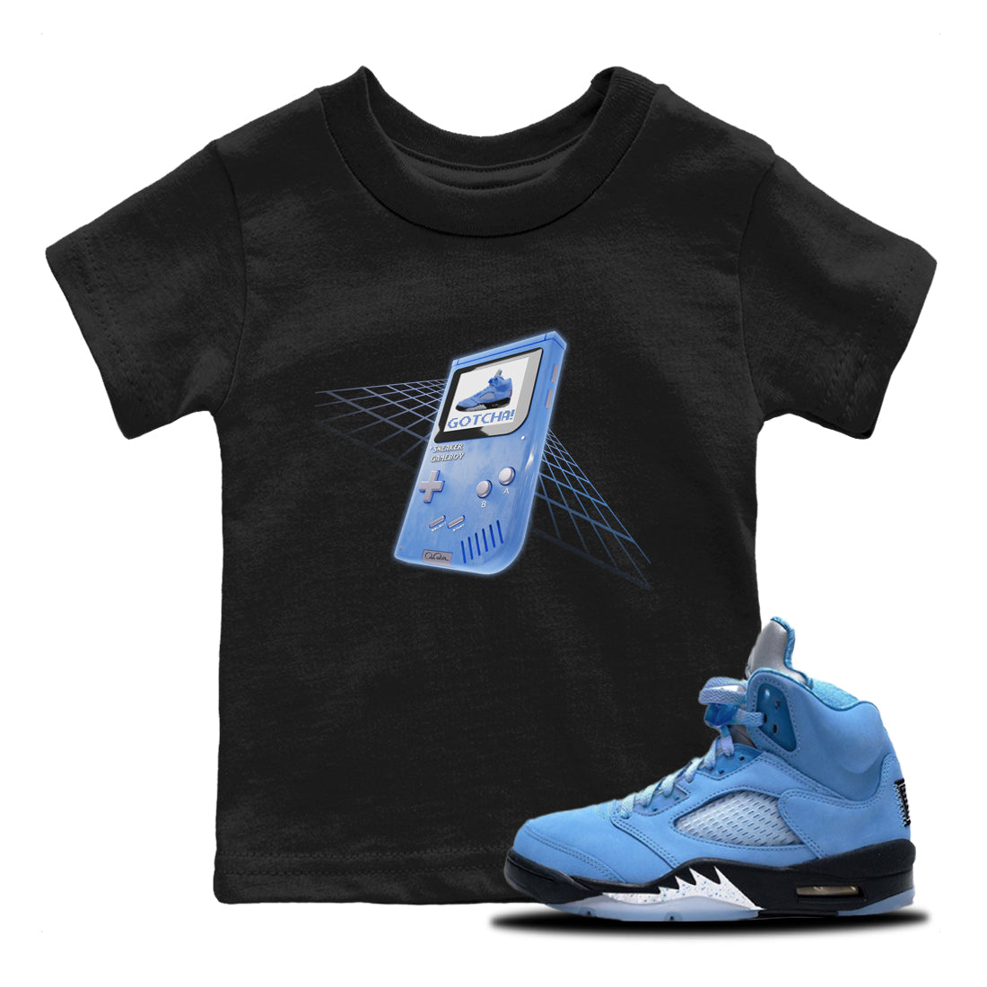 snkmatch Game Boy Kids Tops - Air Jordan 5 UNC