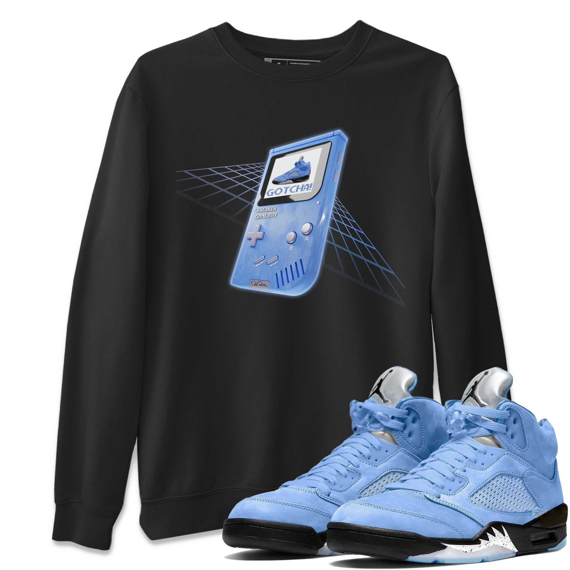 snkmatch Game Boy Unisex Tops - Air Jordan 5 UNC