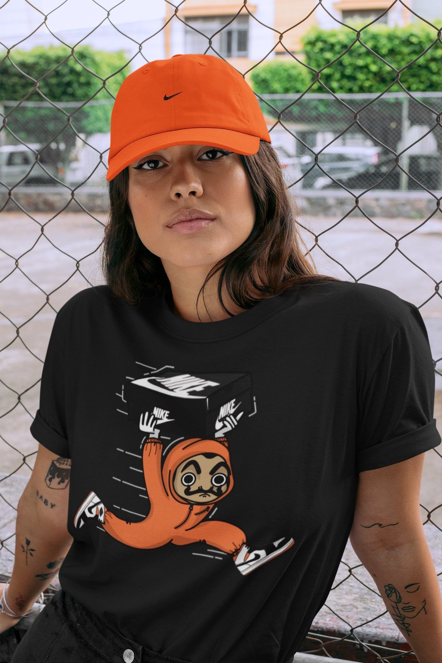 snkmatch Heist Unisex Tops - Air Jordan 1 Electro Orange