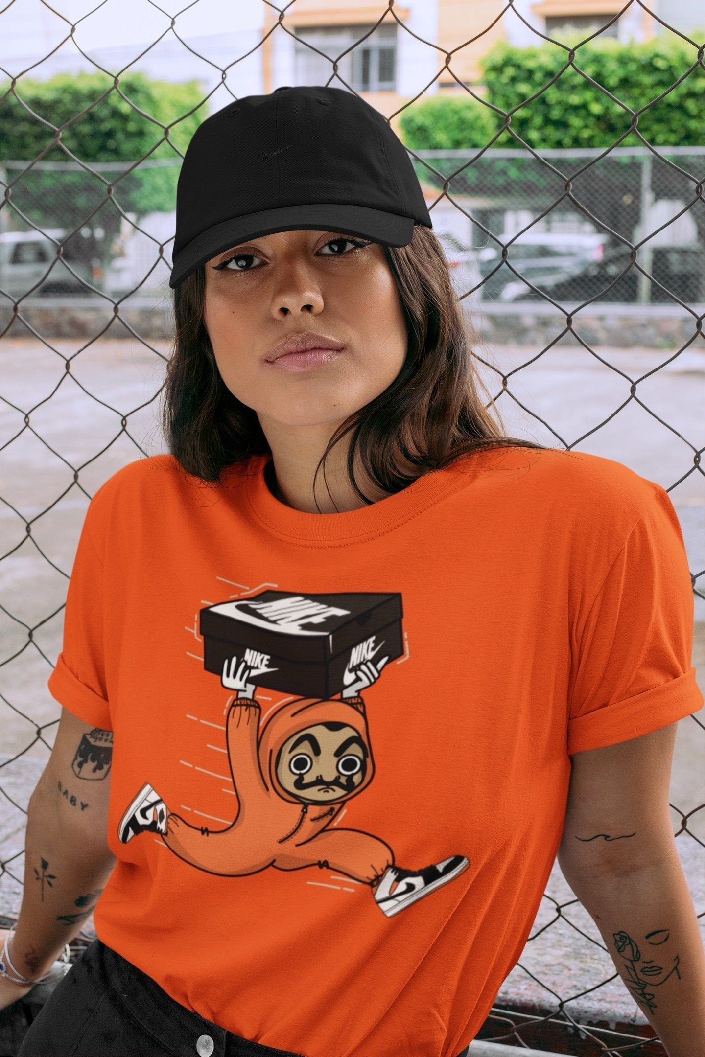 snkmatch Heist Unisex Tops - Air Jordan 1 Electro Orange