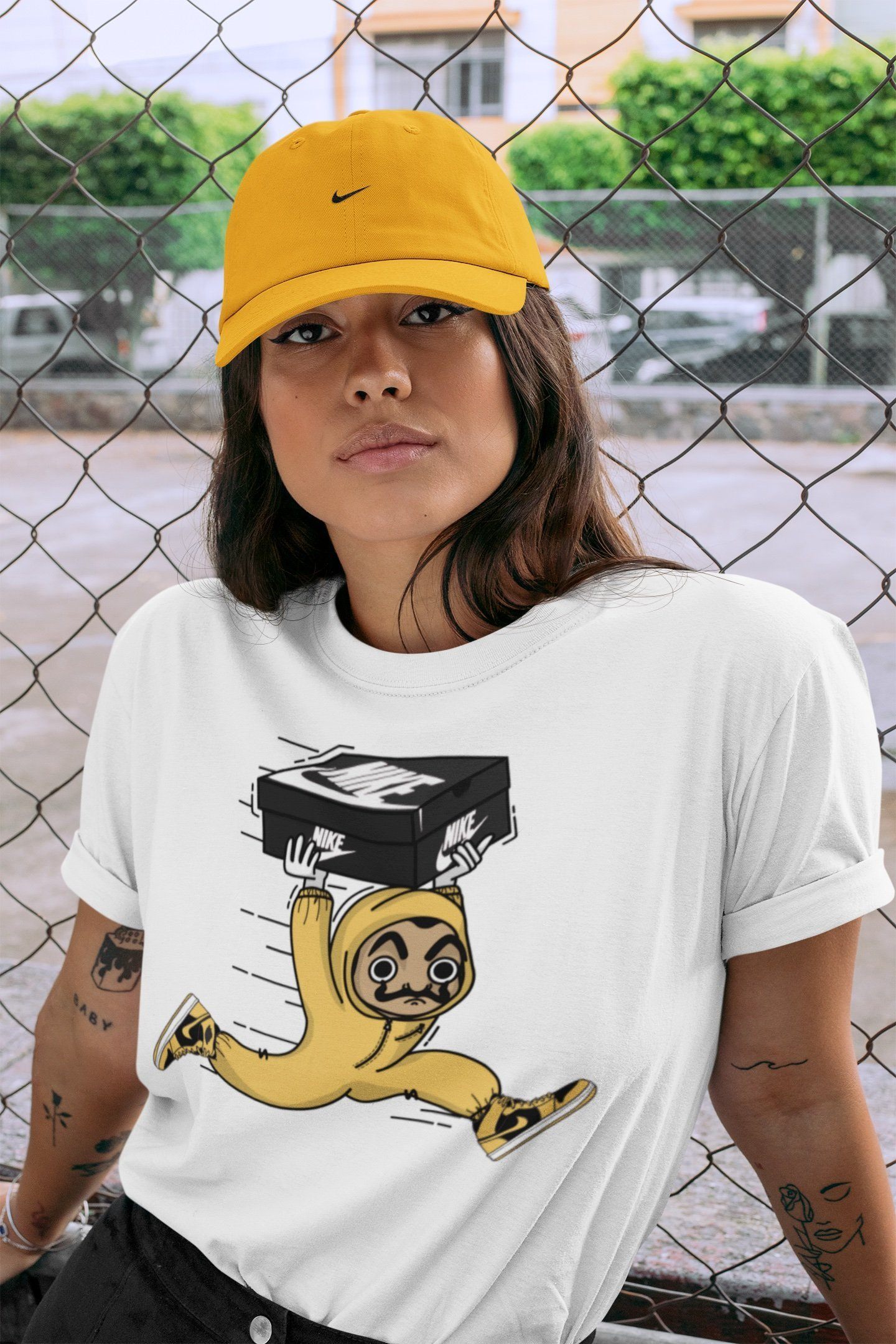 snkmatch Heist Unisex Tops - Air Jordan 1 Pollen