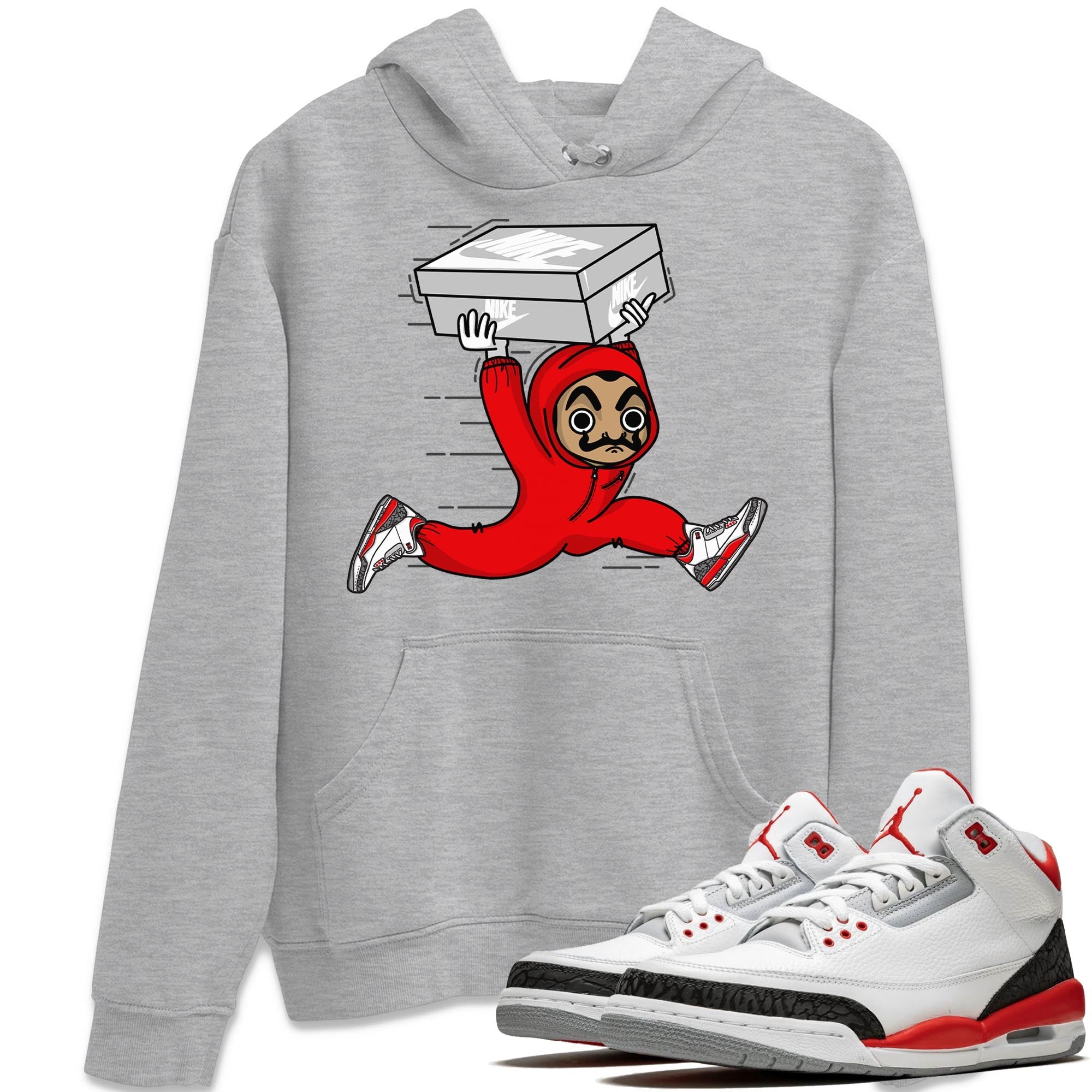 snkmatch Heist Unisex Tops - Air Jordan 3 Fire Red