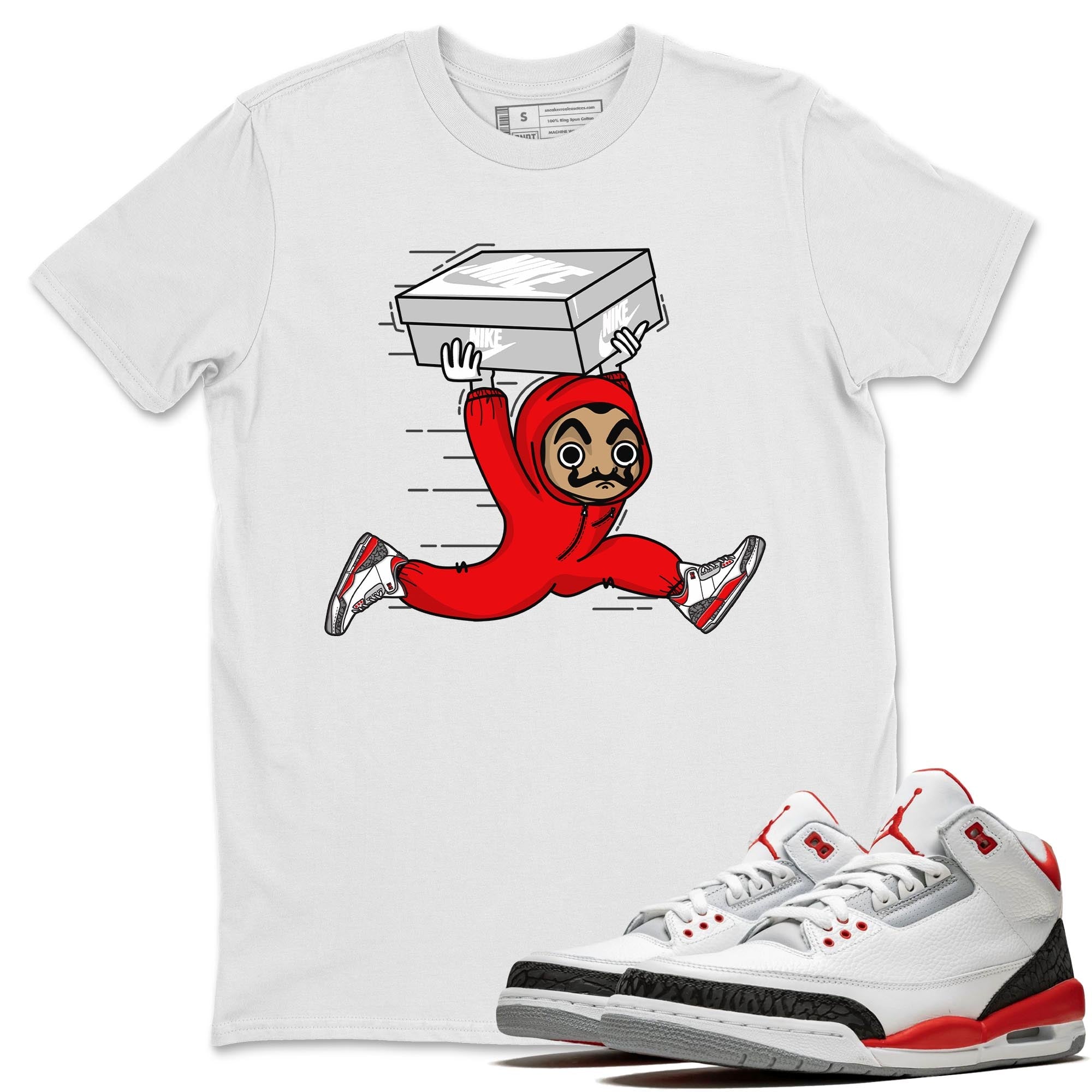 snkmatch Heist Unisex Tops - Air Jordan 3 Fire Red