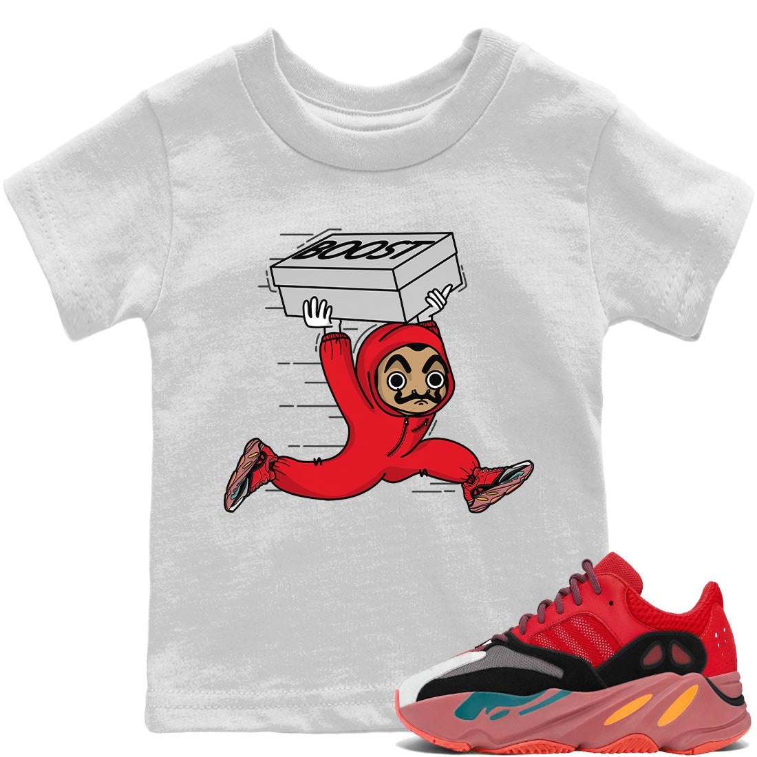 snkmatch Heist Kids Tops - Yeezy 700 Hi-Res Red