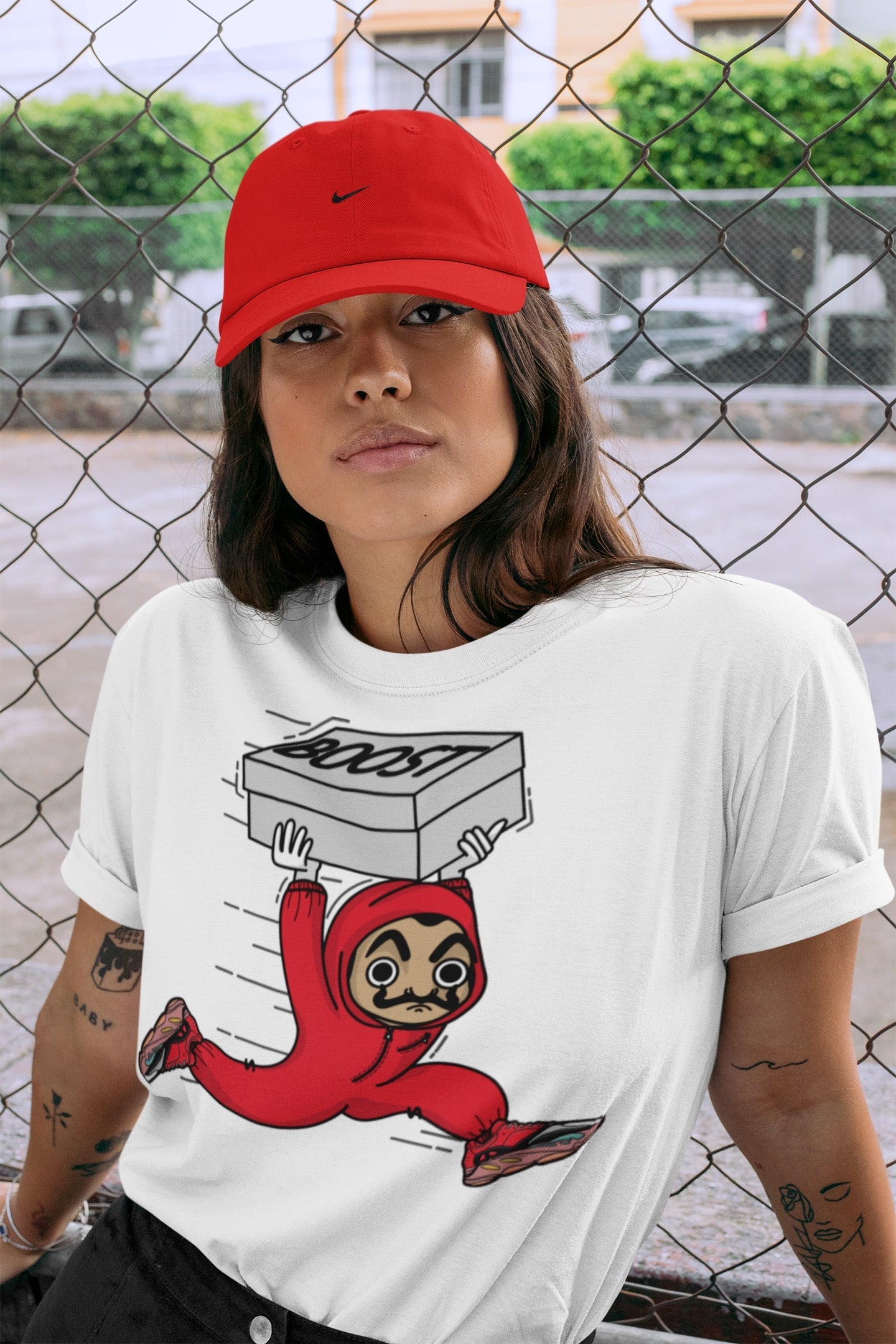 snkmatch Heist Unisex Tops - Yeezy 700 Hi-Res Red
