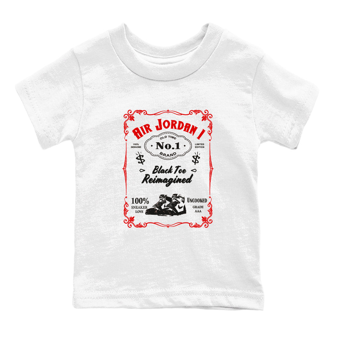 snkmatch Label snkmatch Tees Kids - Air Jordan 1 Black Toe Reimagined