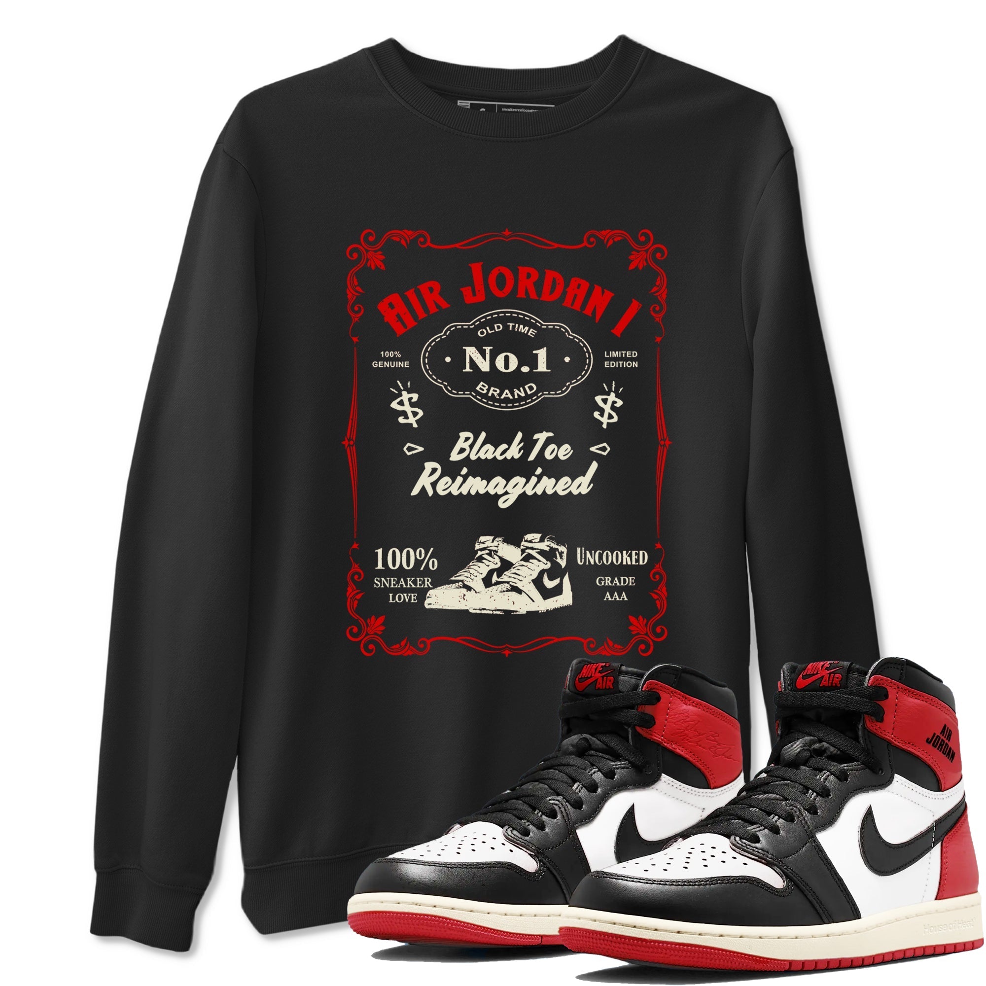 snkmatch Label snkmatch Tees - Air Jordan 1 Black Toe Reimagined