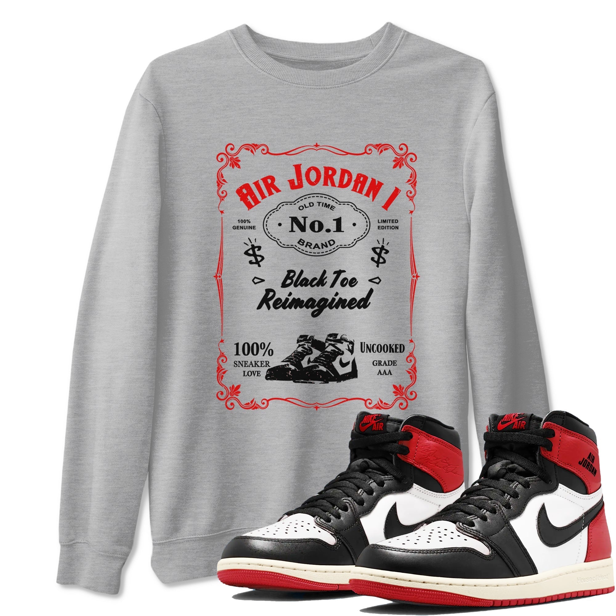 snkmatch Label snkmatch Tees - Air Jordan 1 Black Toe Reimagined