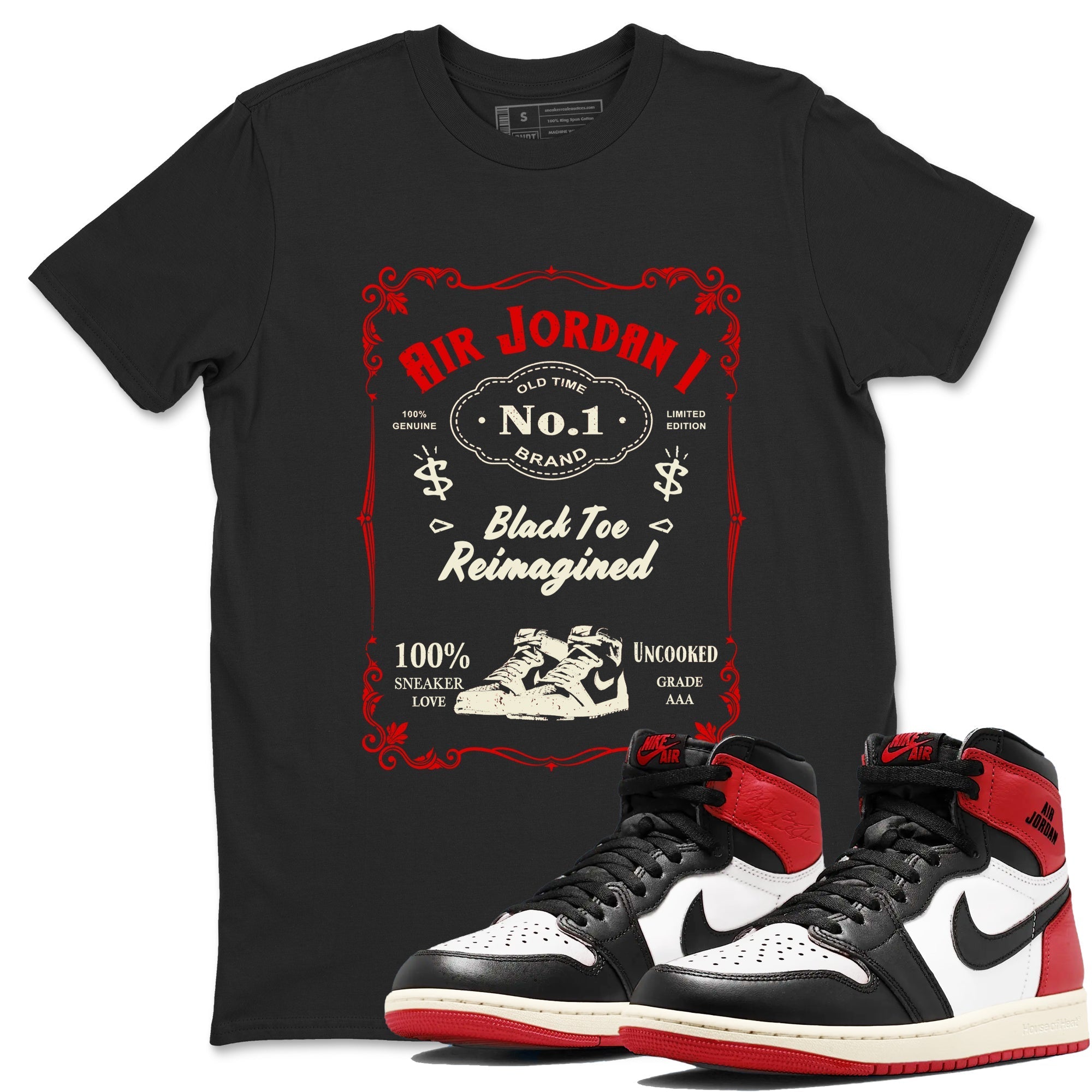 snkmatch Label snkmatch Tees - Air Jordan 1 Black Toe Reimagined