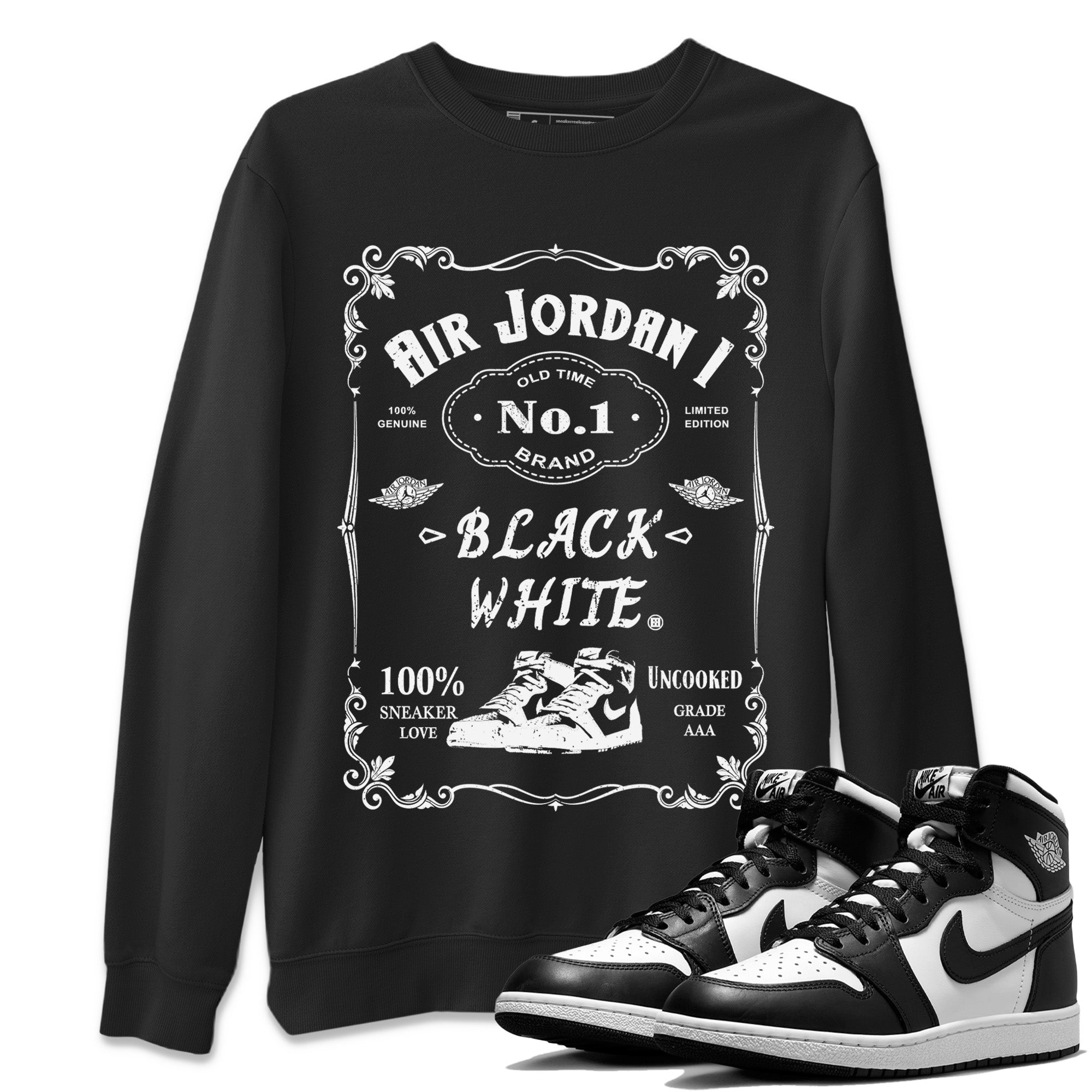 snkmatch Label Unisex Tops - Air Jordan 1 Black White
