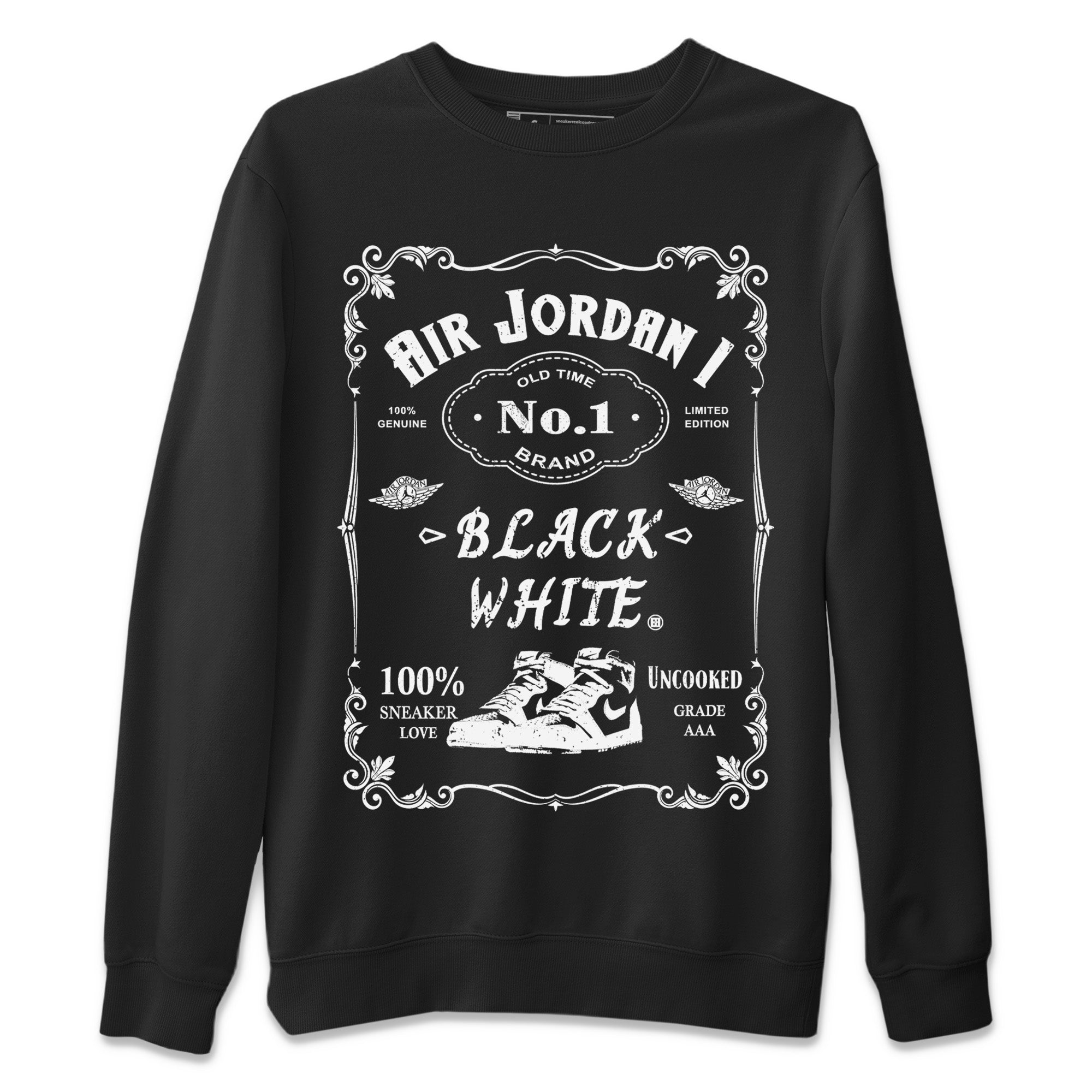 snkmatch Label Unisex Tops - Air Jordan 1 Black White