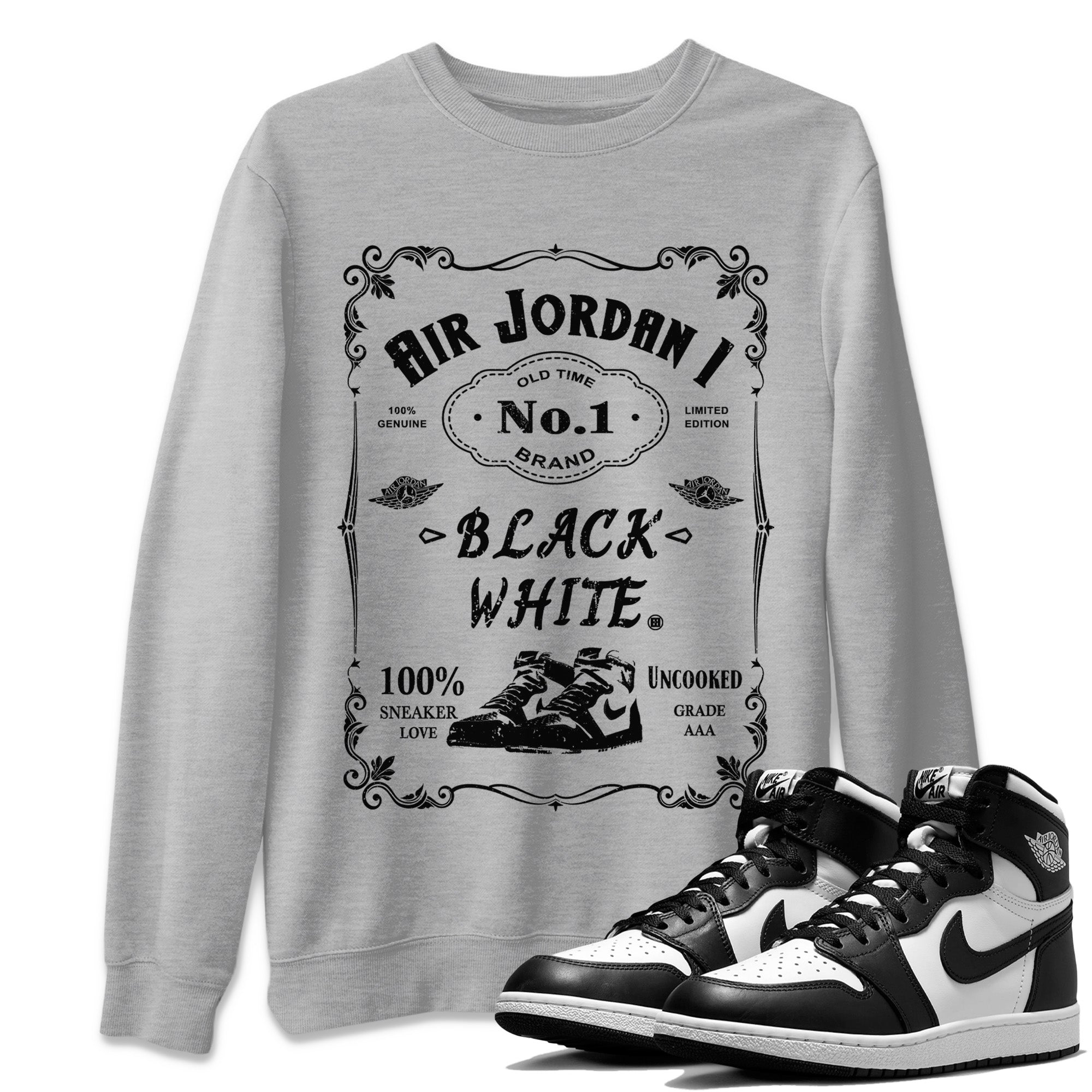 snkmatch Label Unisex Tops - Air Jordan 1 Black White