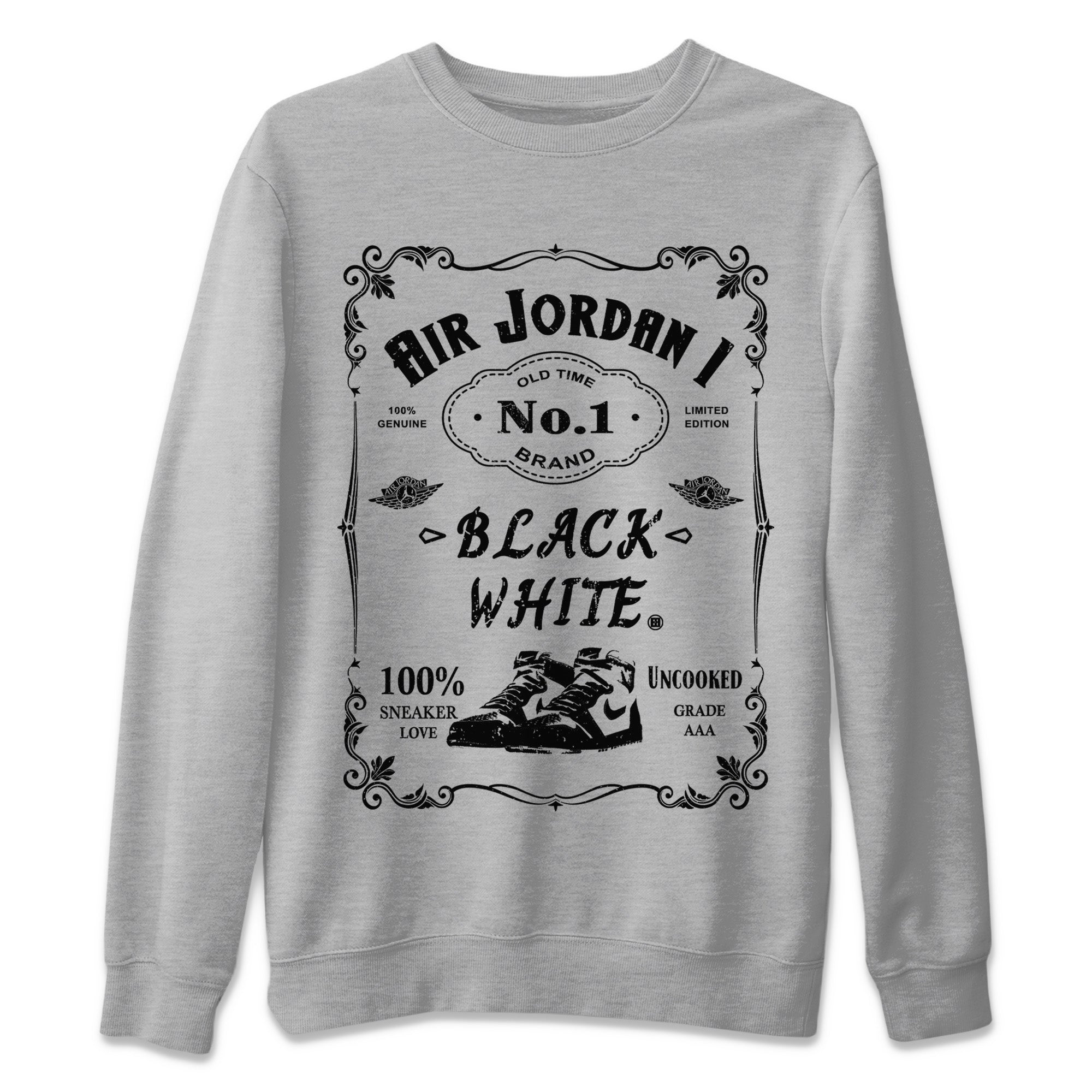 snkmatch Label Unisex Tops - Air Jordan 1 Black White
