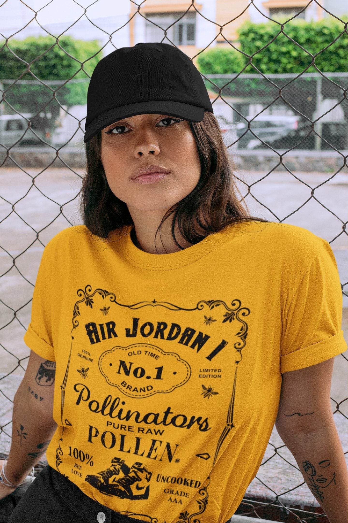 snkmatch Label Unisex Tops - Air Jordan 1 Pollen