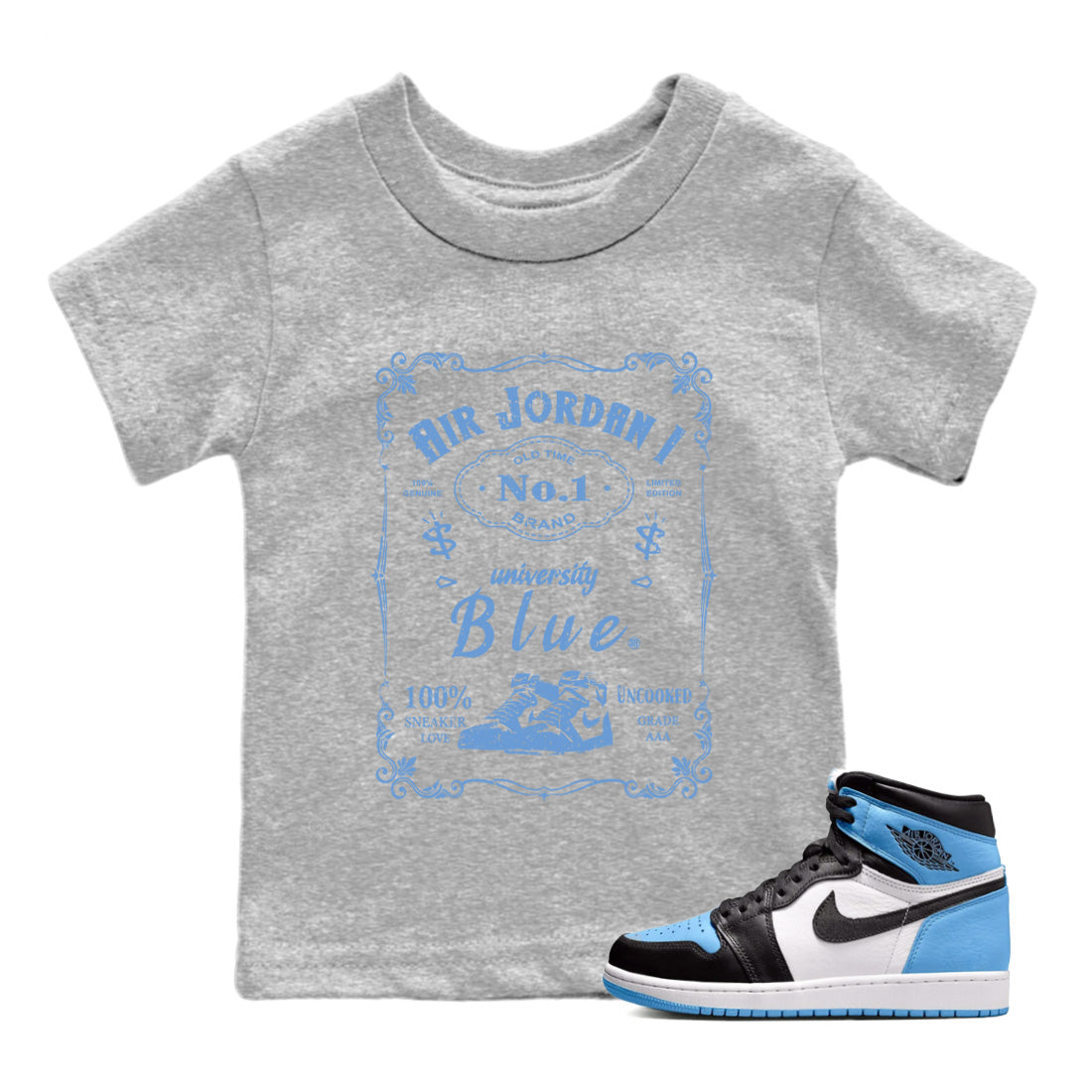 snkmatch Label Kids Tops - Air Jordan 1 UNC Toe