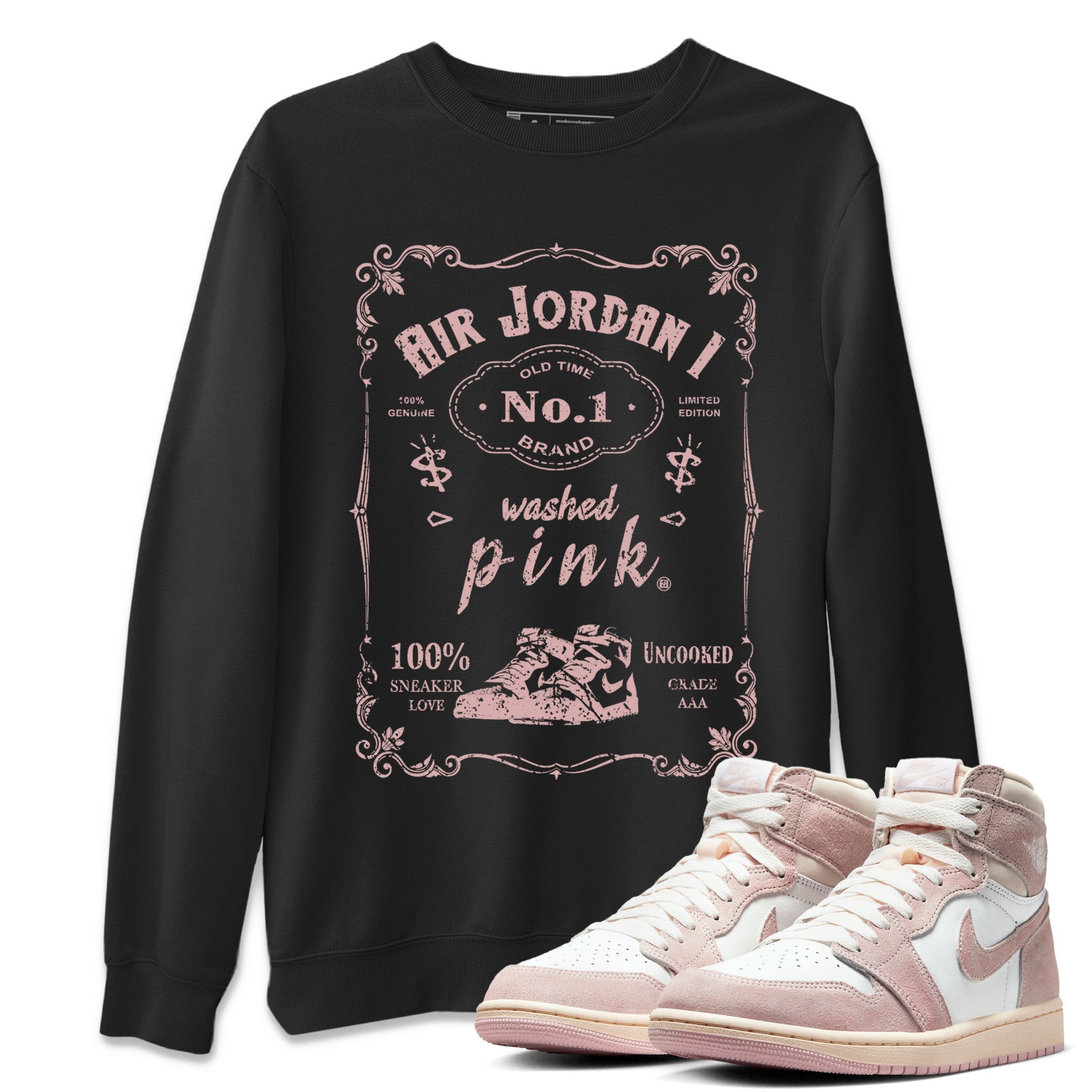 snkmatch Label Unisex Tops - Air Jordan 1 Washed Pink
