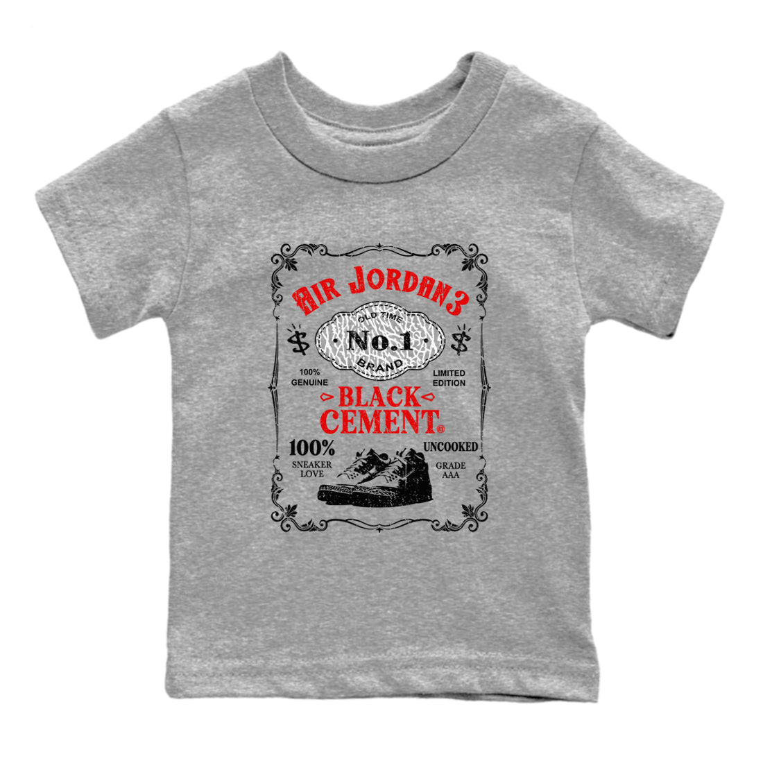 snkmatch Label snkmatch Tees Kids - Air Jordan 3 Black Cement