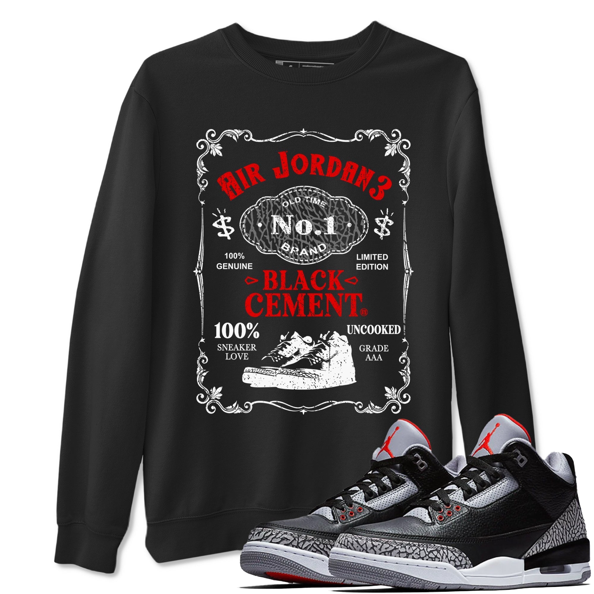 snkmatch Label snkmatch Tees - Air Jordan 3 Black Cement