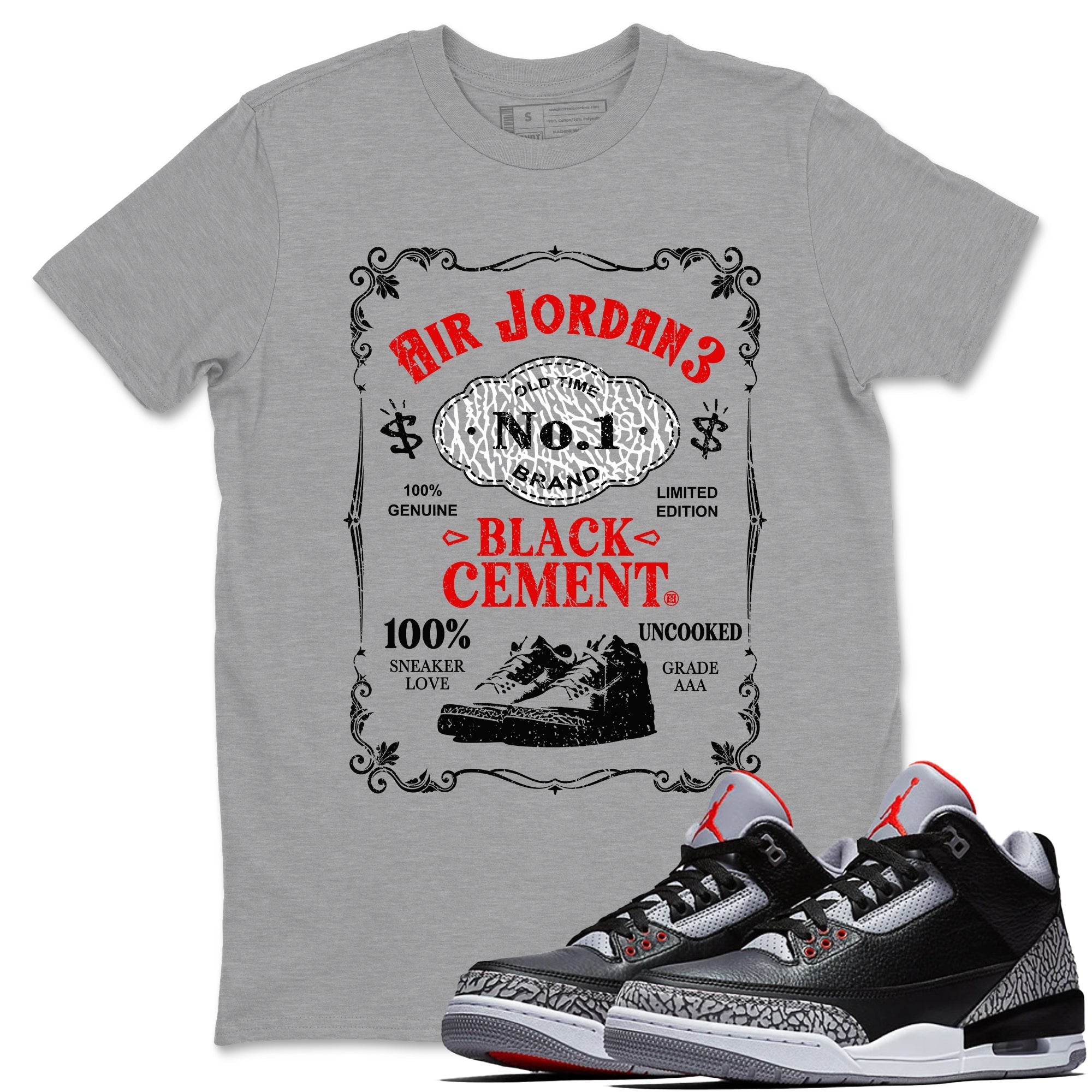 snkmatch Label snkmatch Tees - Air Jordan 3 Black Cement
